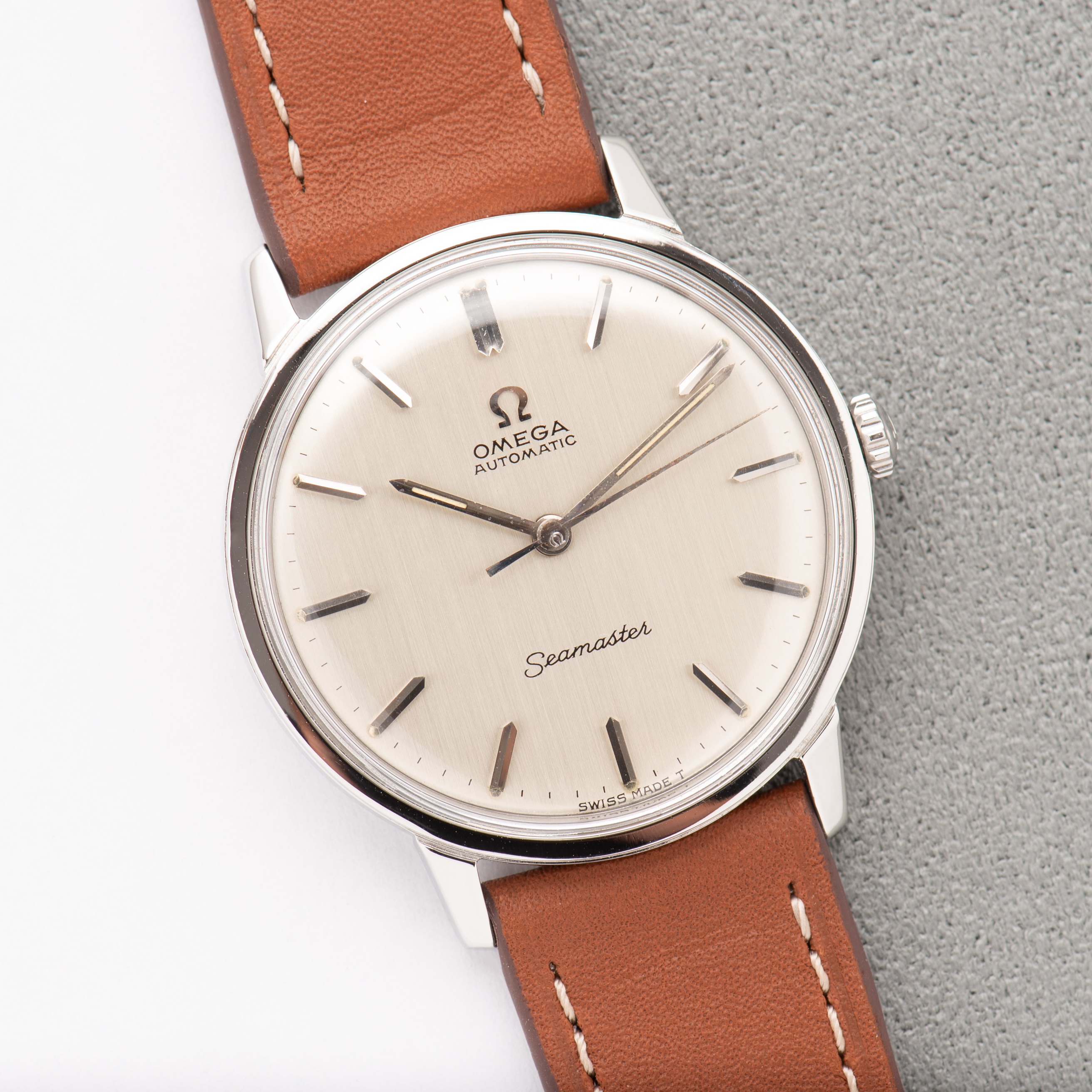 View of Omega Seamaster Automatic Silver Dial – Ref. 165.002 – 1963