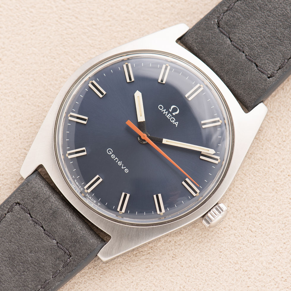 Thumbnail: Omega Genève Blue dial "Ultraman" Réf 135.041 cal 601 from 1969