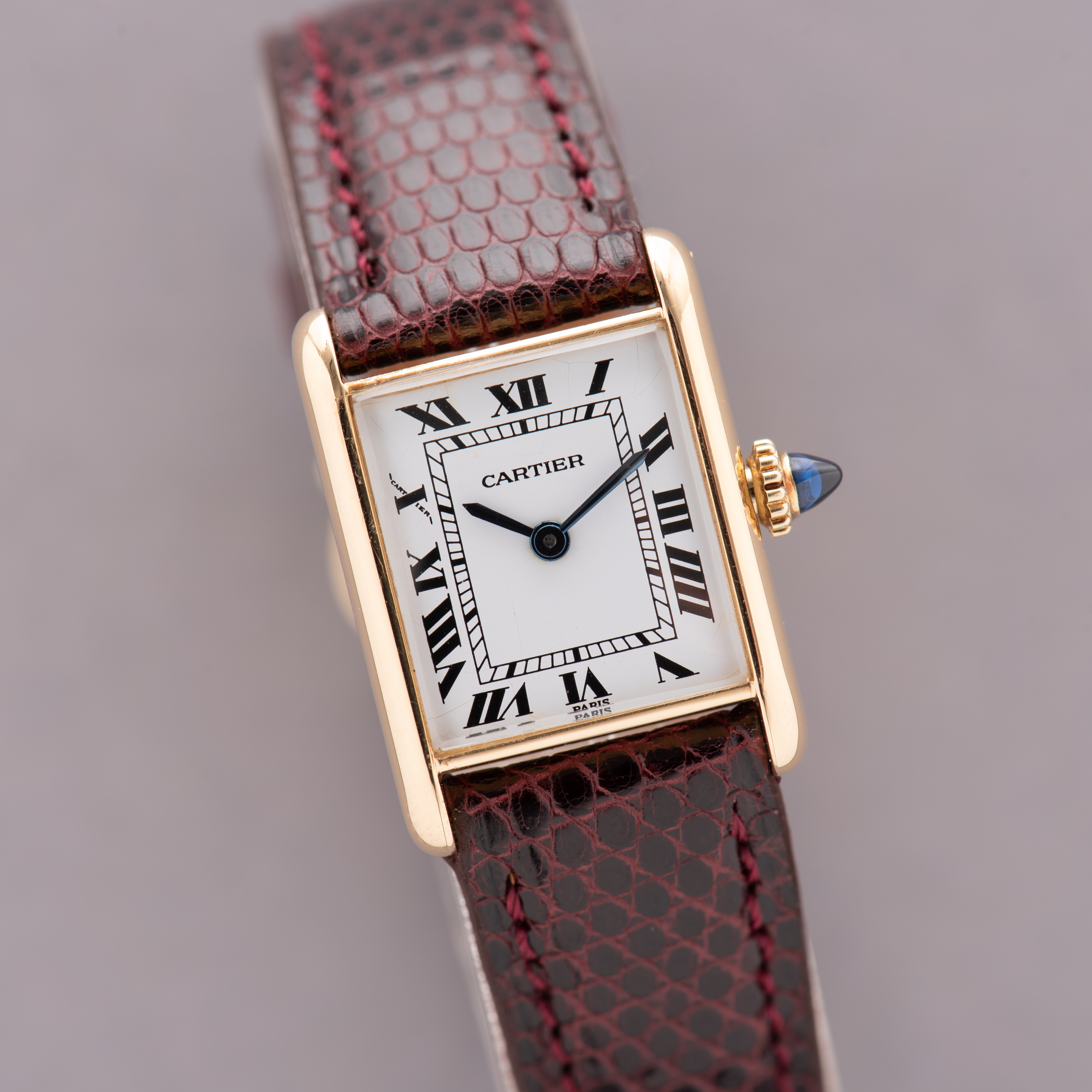View of Cartier Tank Louis Paris Lady Gold 18k from 1980