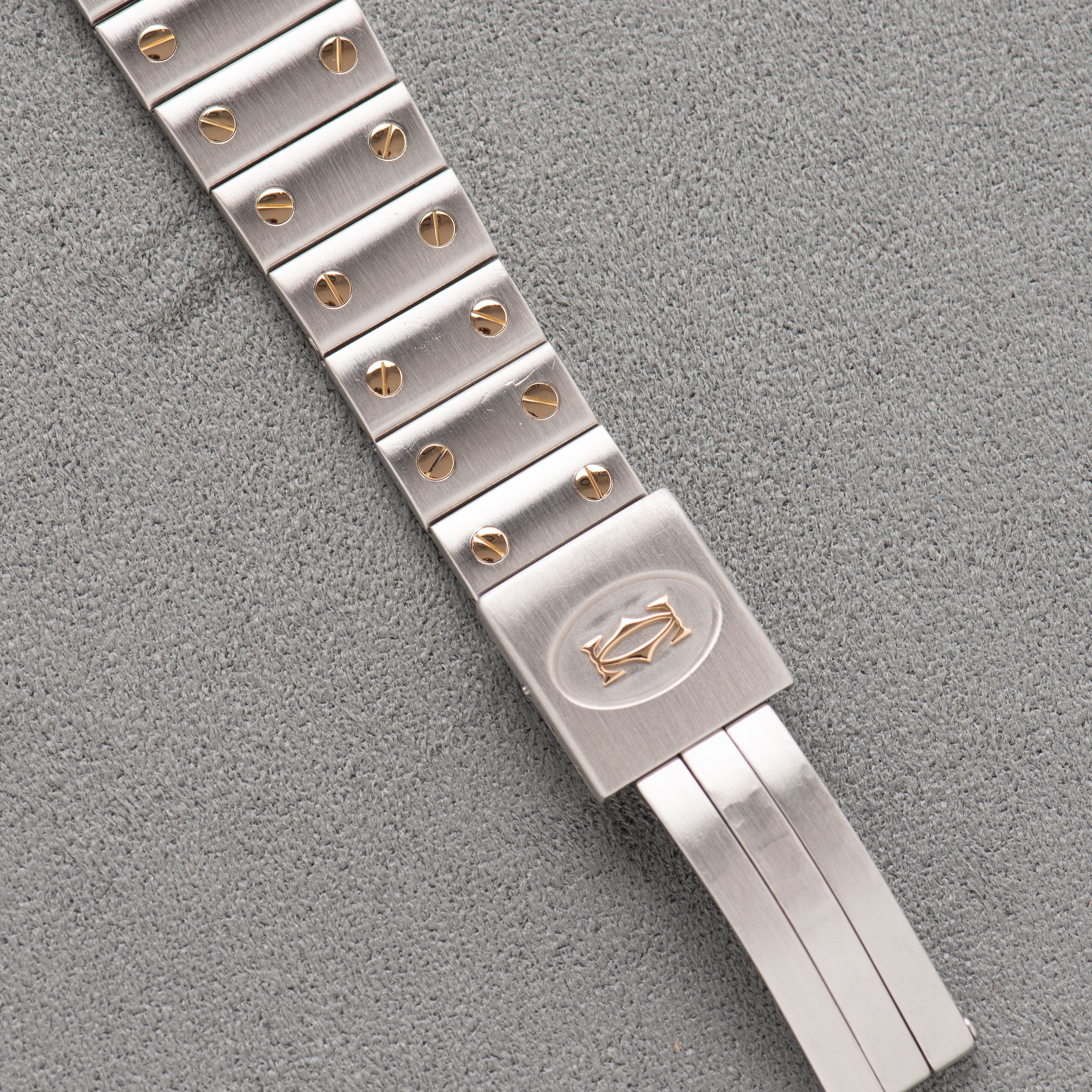 Vue de Cartier Santos Galbée Or/acier réf 187901 from 1987 with papers