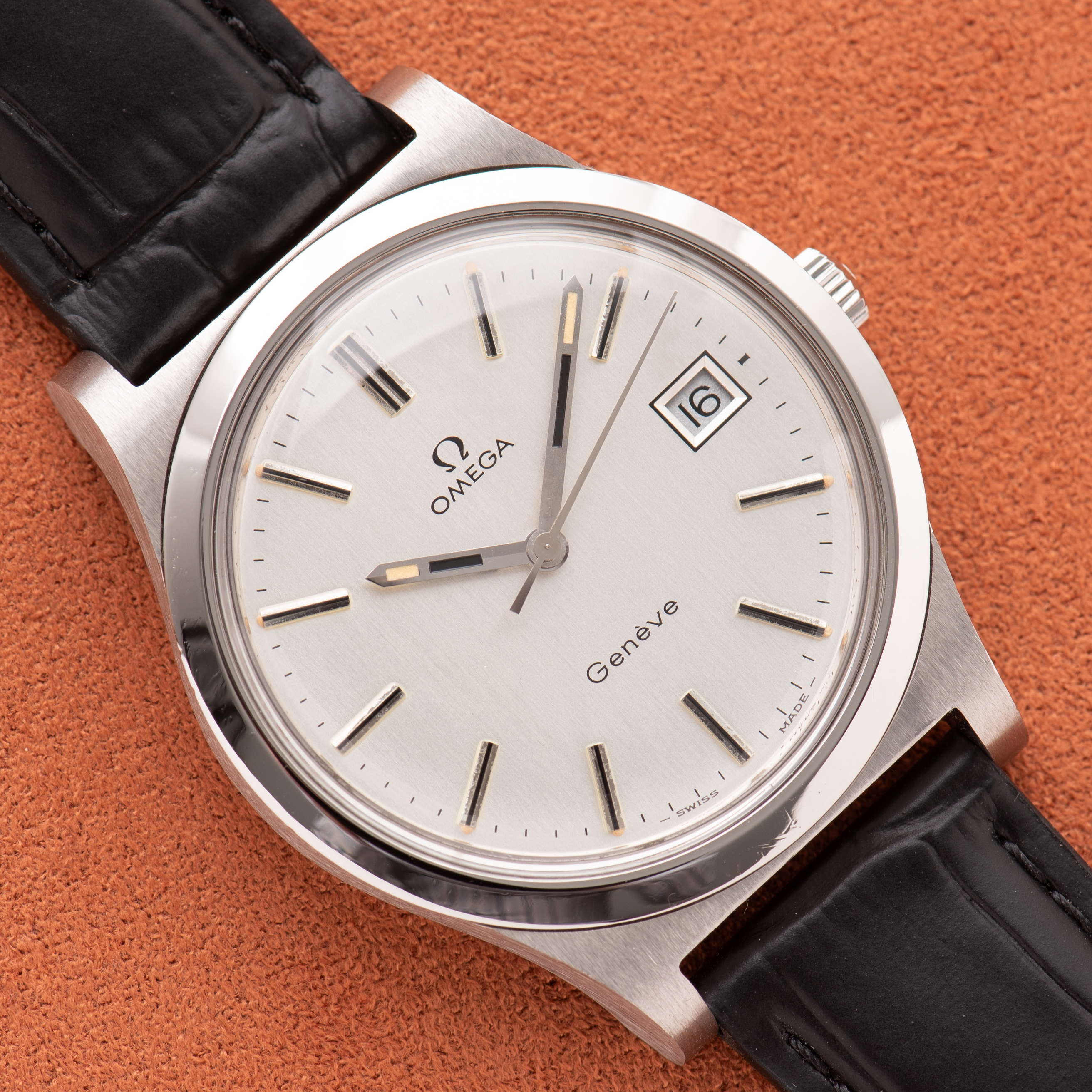 View of Omega Geneva Date Cal 1030 Ref 136.0102 from 1975