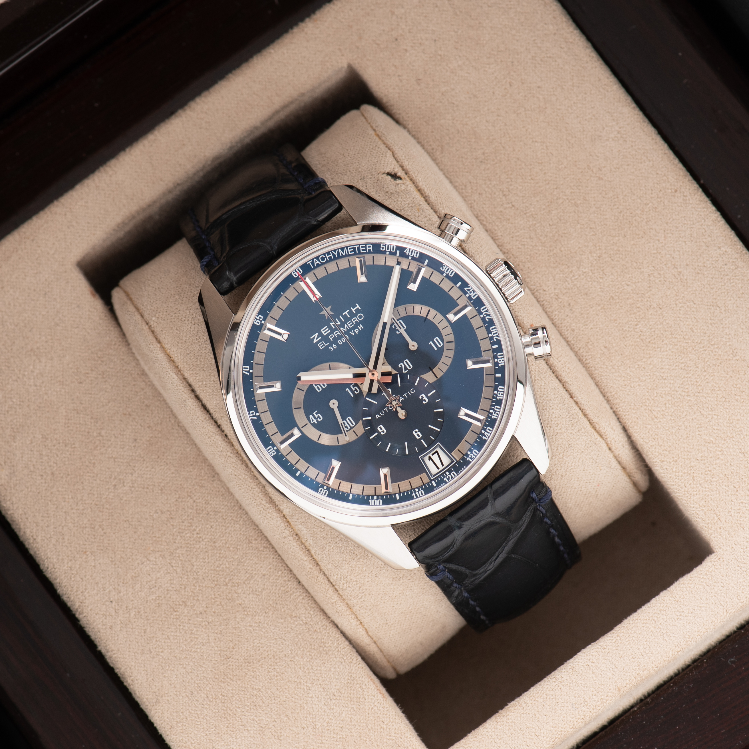 Zicht op Zenith El Primero 36'000 VpH Edition Limited "Charles Vermot" 690/1975 vanaf 2014