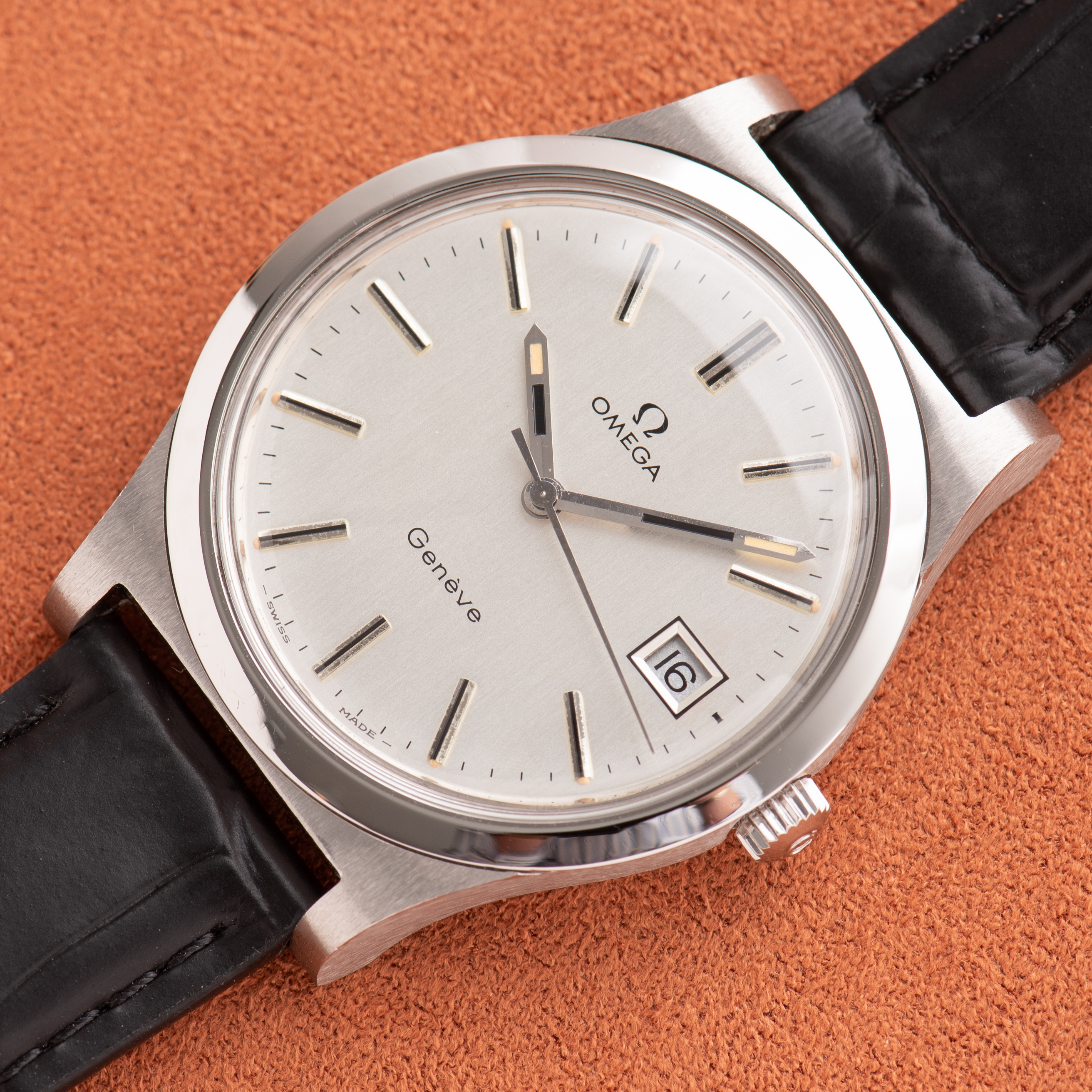 View of Omega Geneva Date Cal 1030 Ref 136.0102 from 1975