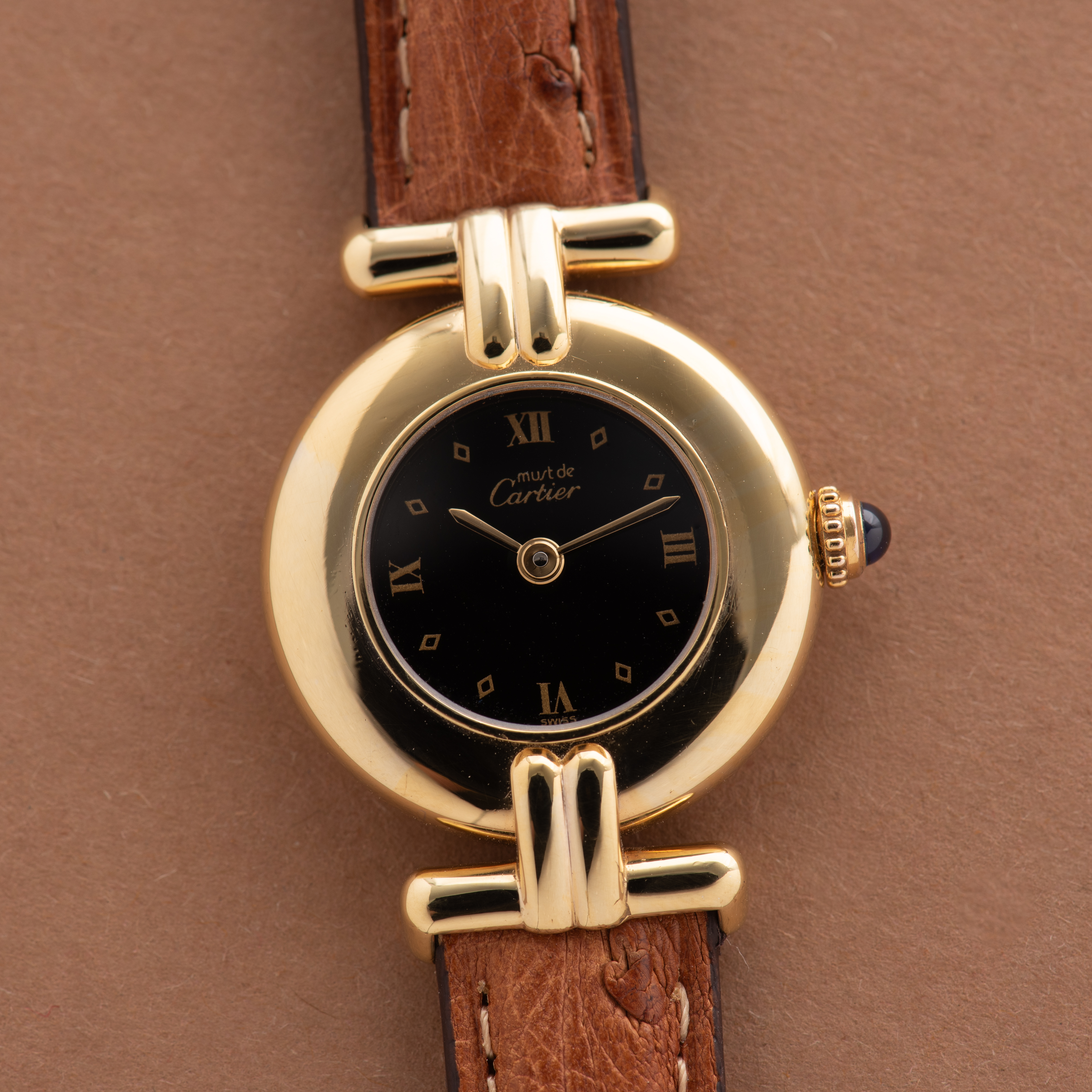 View of Cartier Must de Colisée Black dial Quartz réf 590002 cal 90