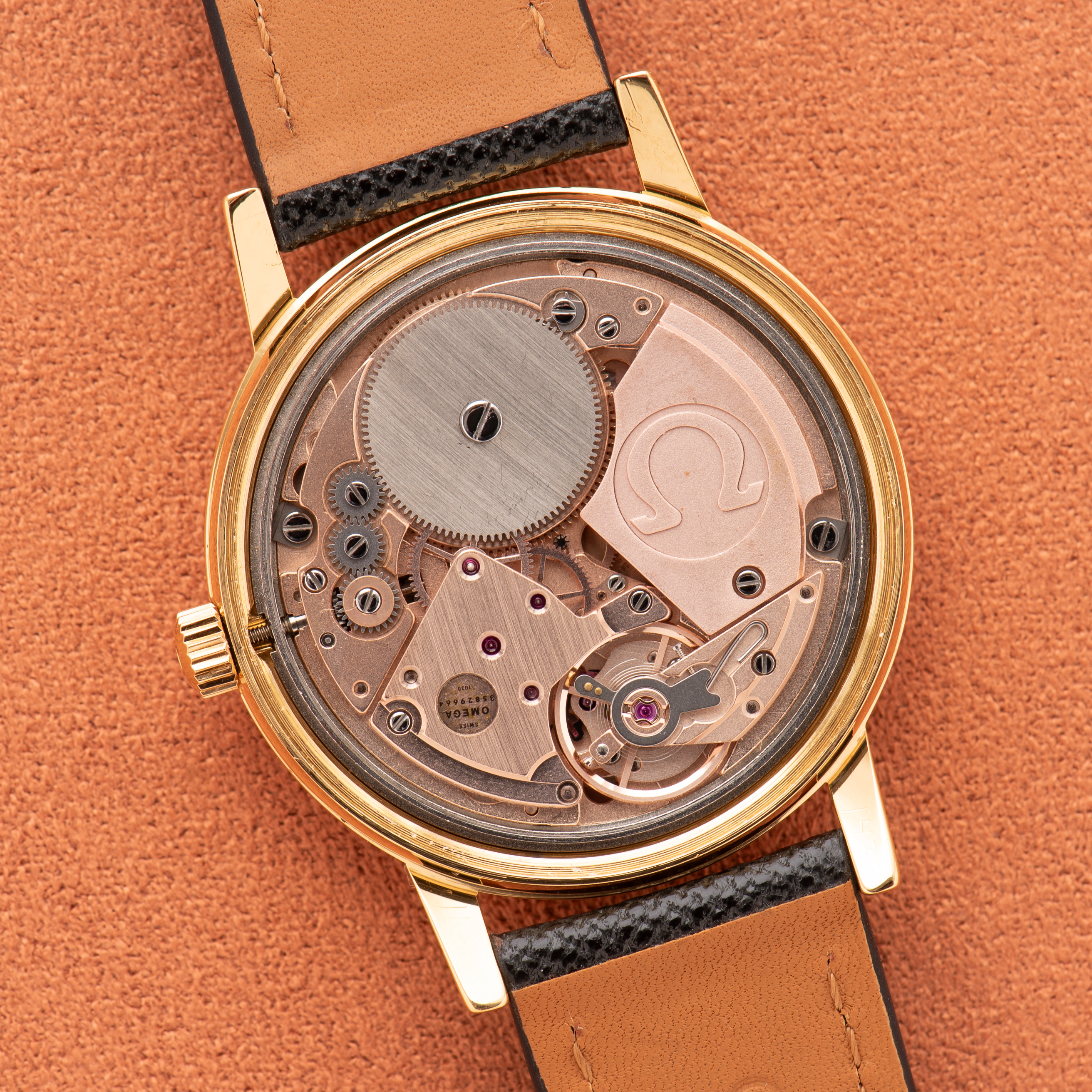 View of Omega Genève Gold Breguet Dial Ref 136.0099 from 1972