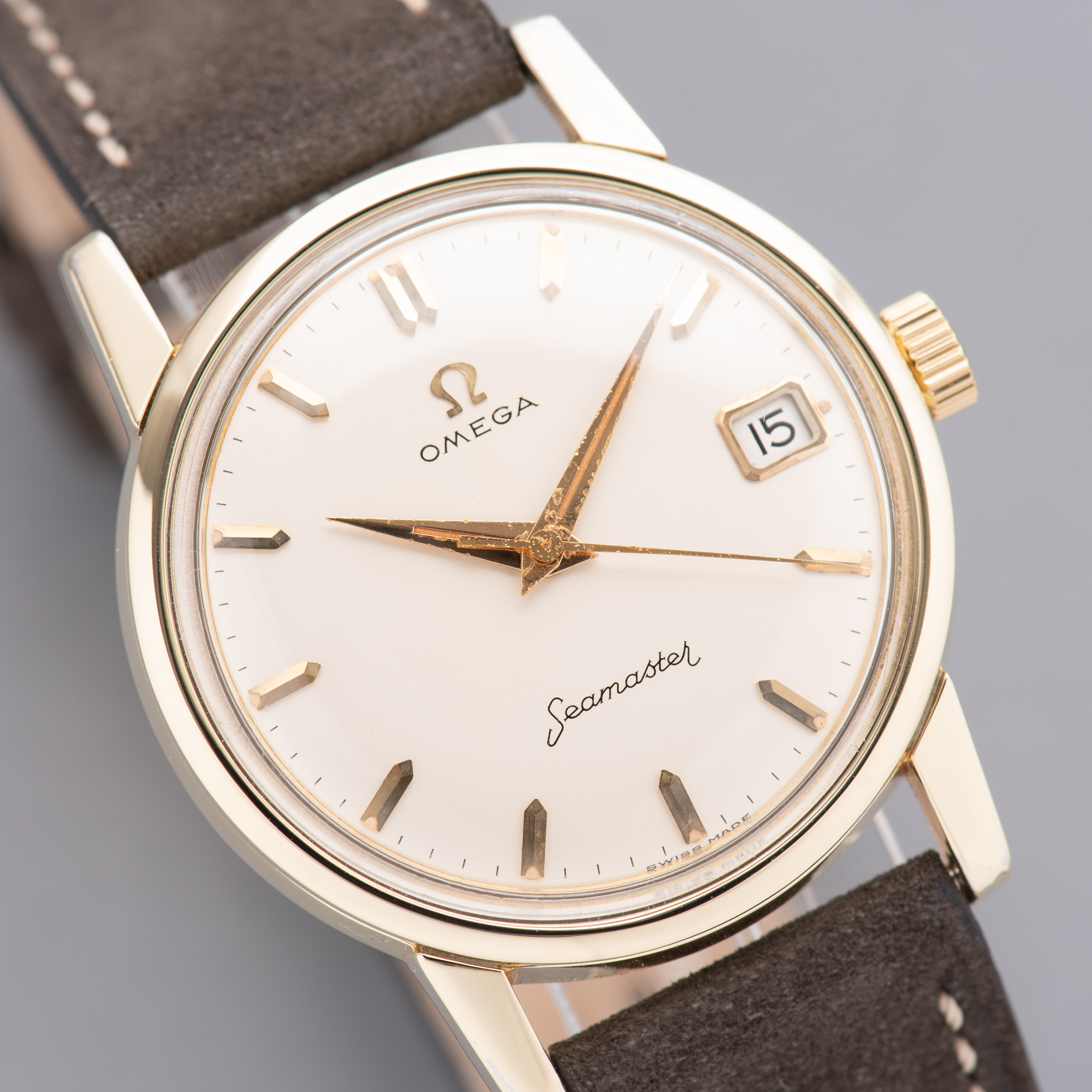 View of Omega Seamaster Gold Capped ref 14384-61 SC from 1962