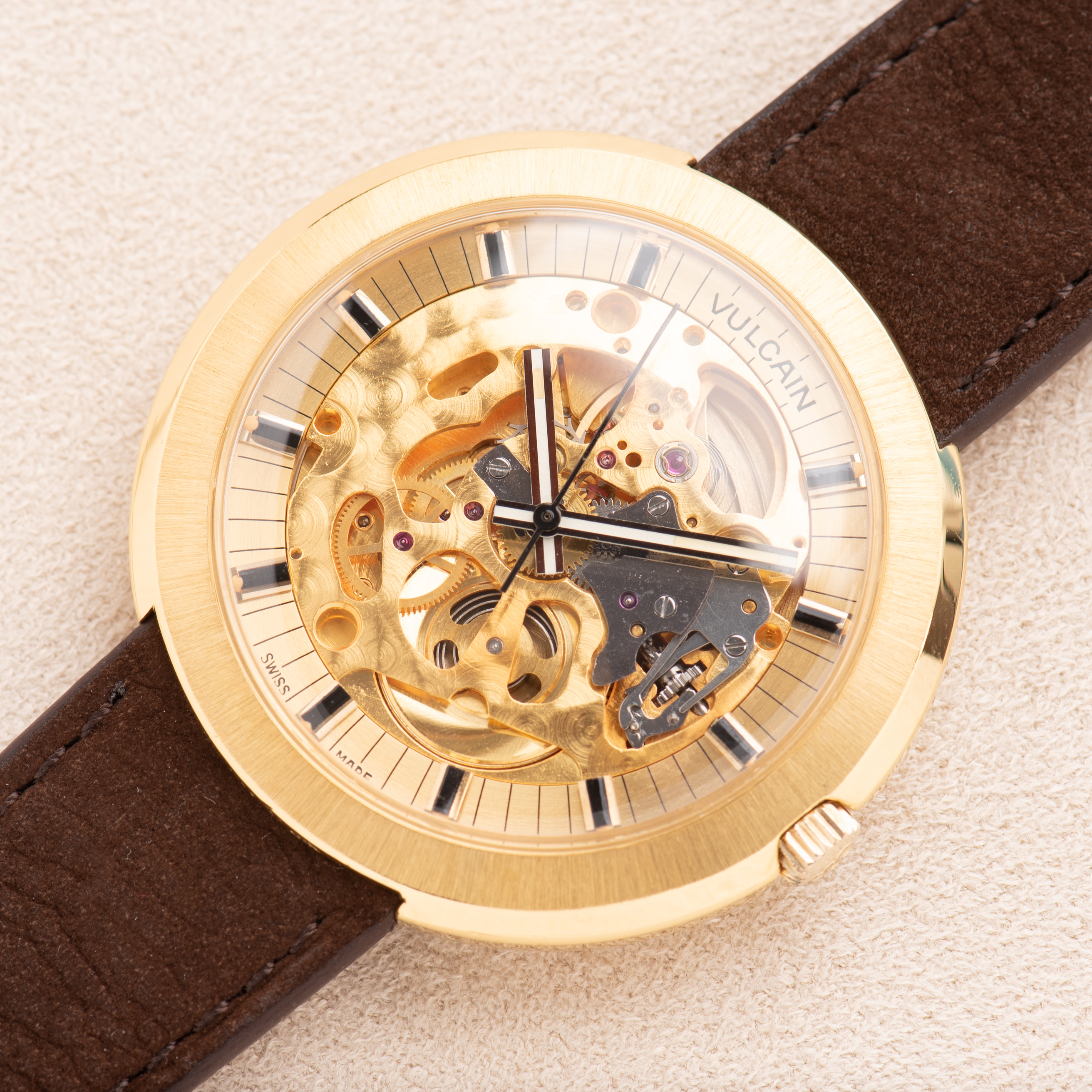 Zicht op Vulcain Skeleton Automatic from 1970 Like New