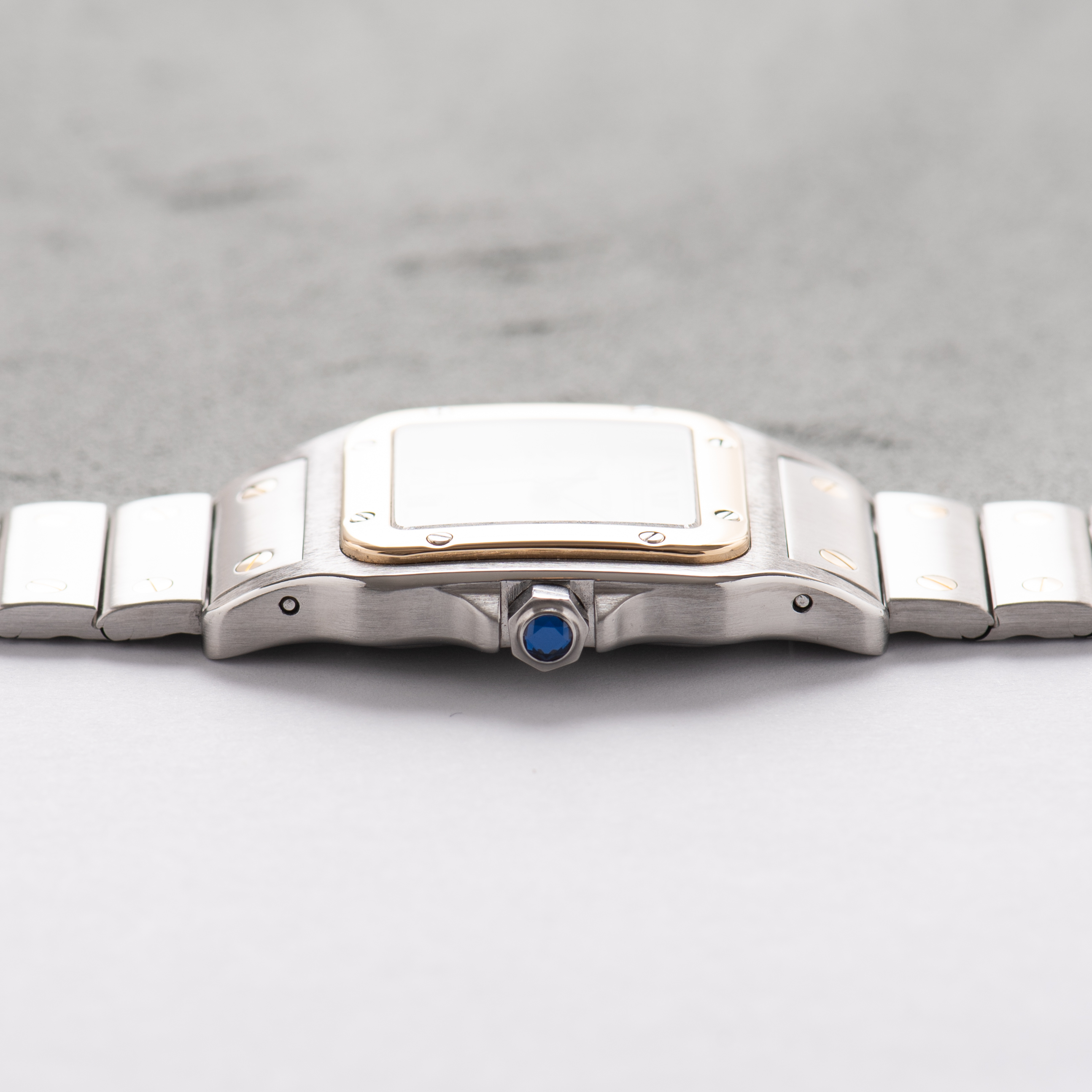 Vue de Cartier Santos Galbée Or/acier réf 187901 from 1987 with papers
