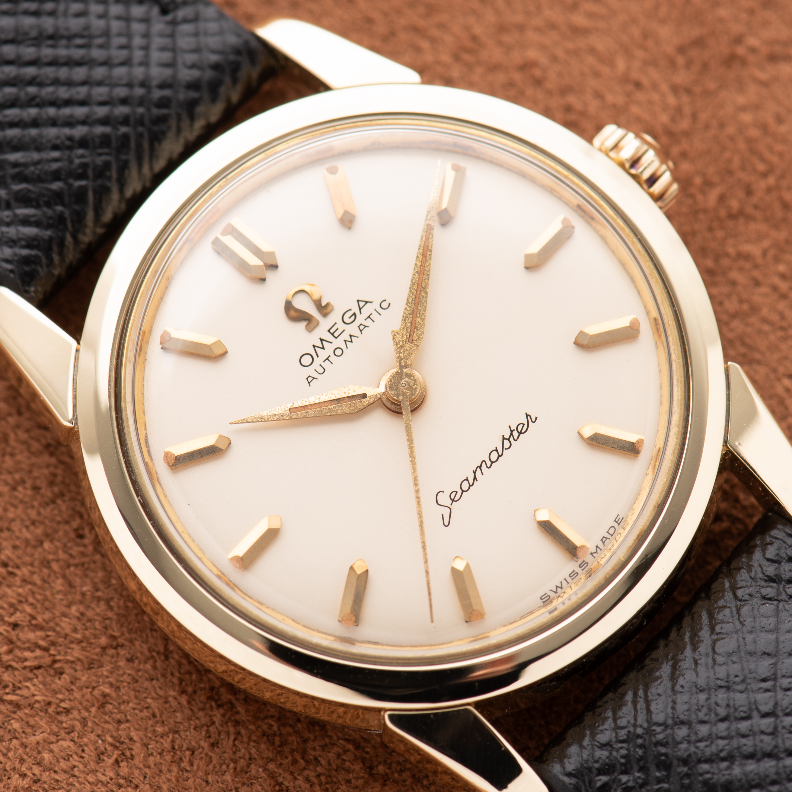 Zicht op Omega Automatic Seamaster Gold Cappped/steel Ref 2991-61SC uit 1959