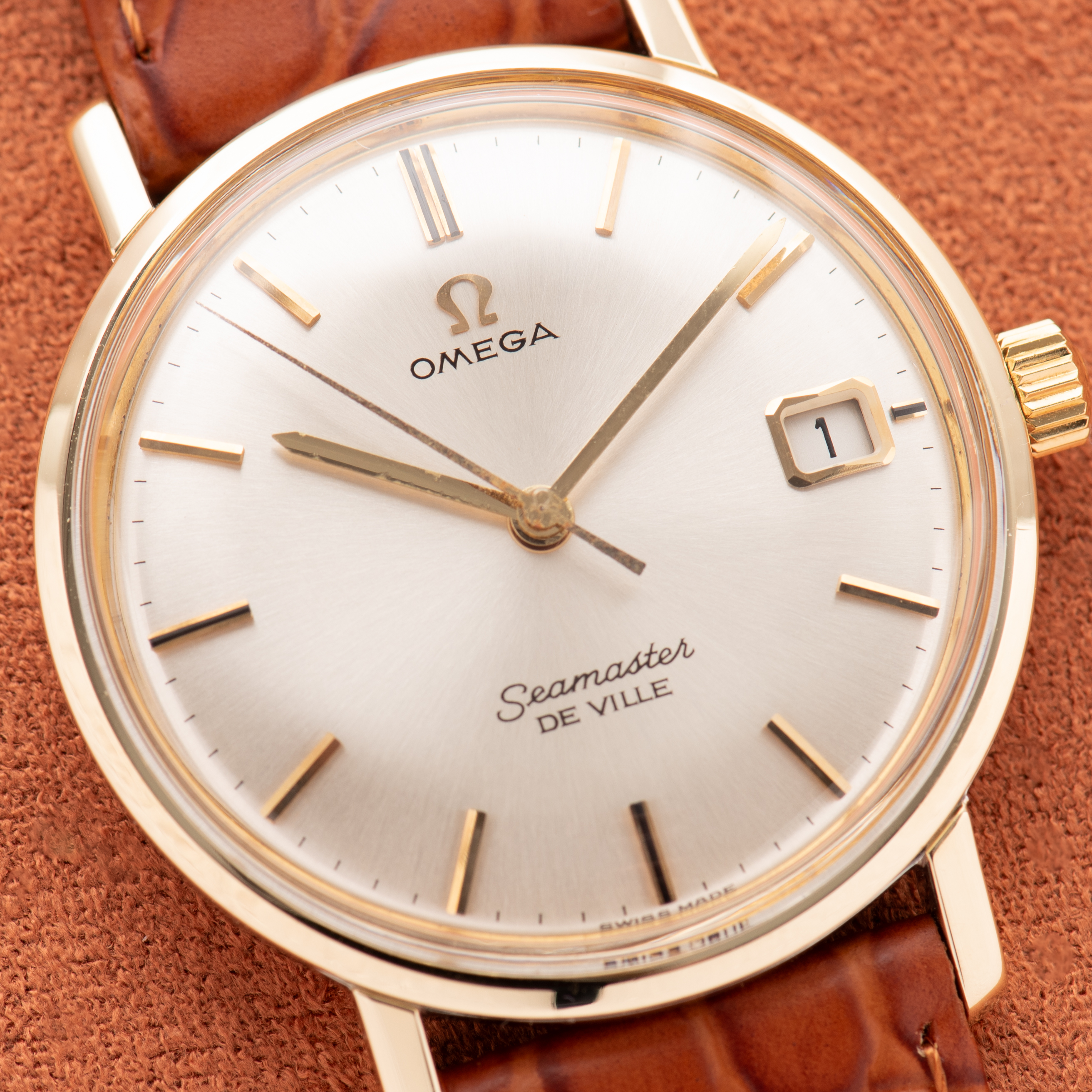 View of Omega Seamaster De Ville Date Gold/Steel Ref 136,020 SP from 1963