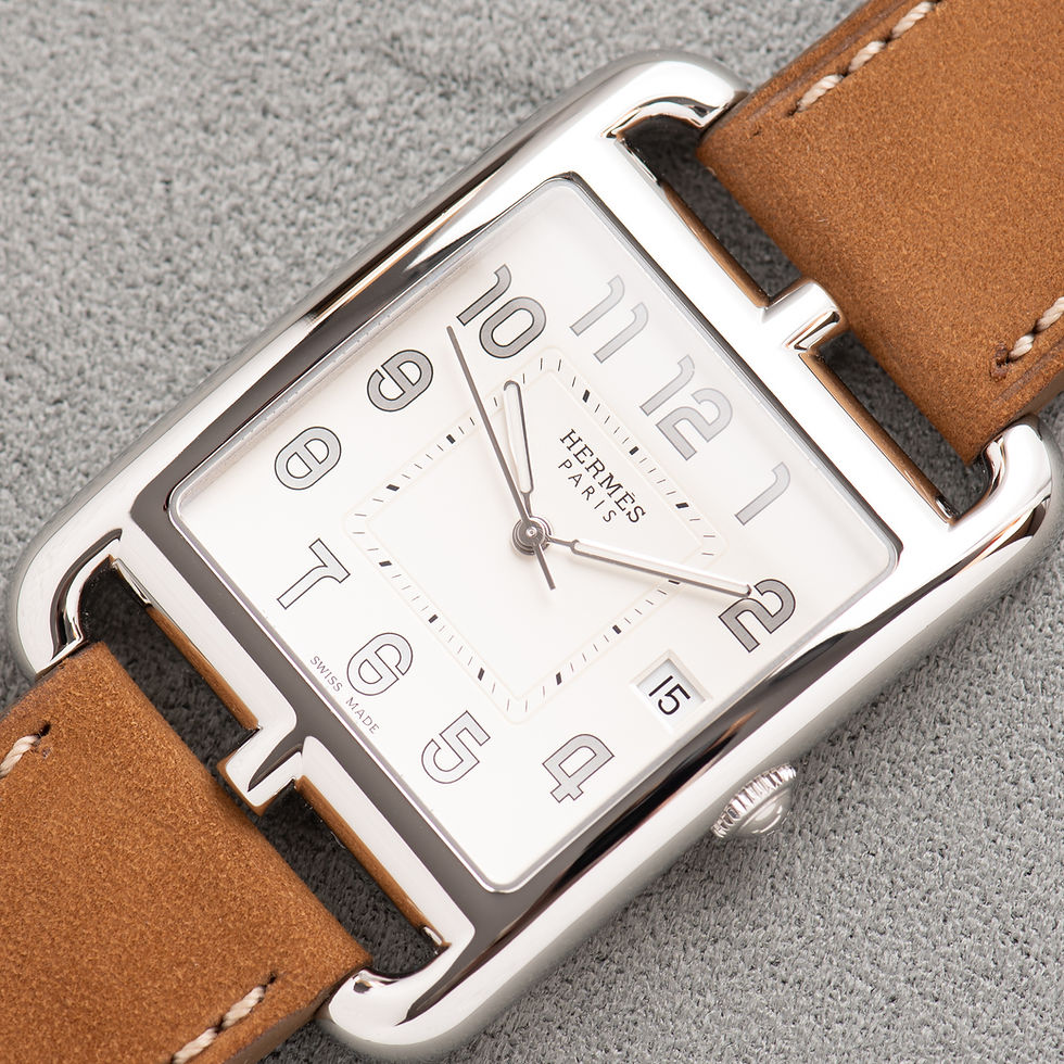 Miniature : Hermes Cape-Cod GM Silver Dial réf CC1 810 Full Set 2019