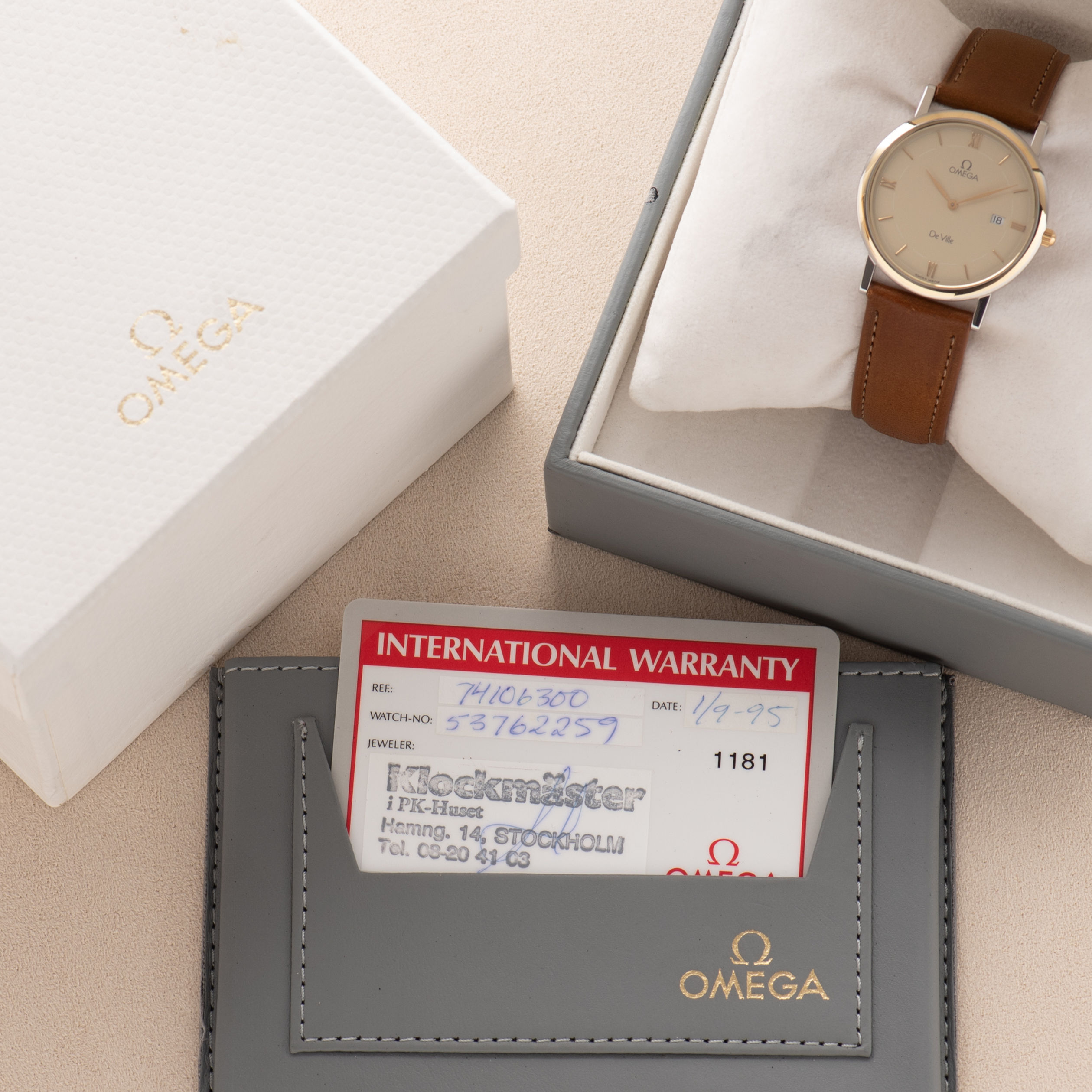 Omega De Ville Quartz Gold Steel Creme Dial Réf 196.2379 Full set from 1/09/1995