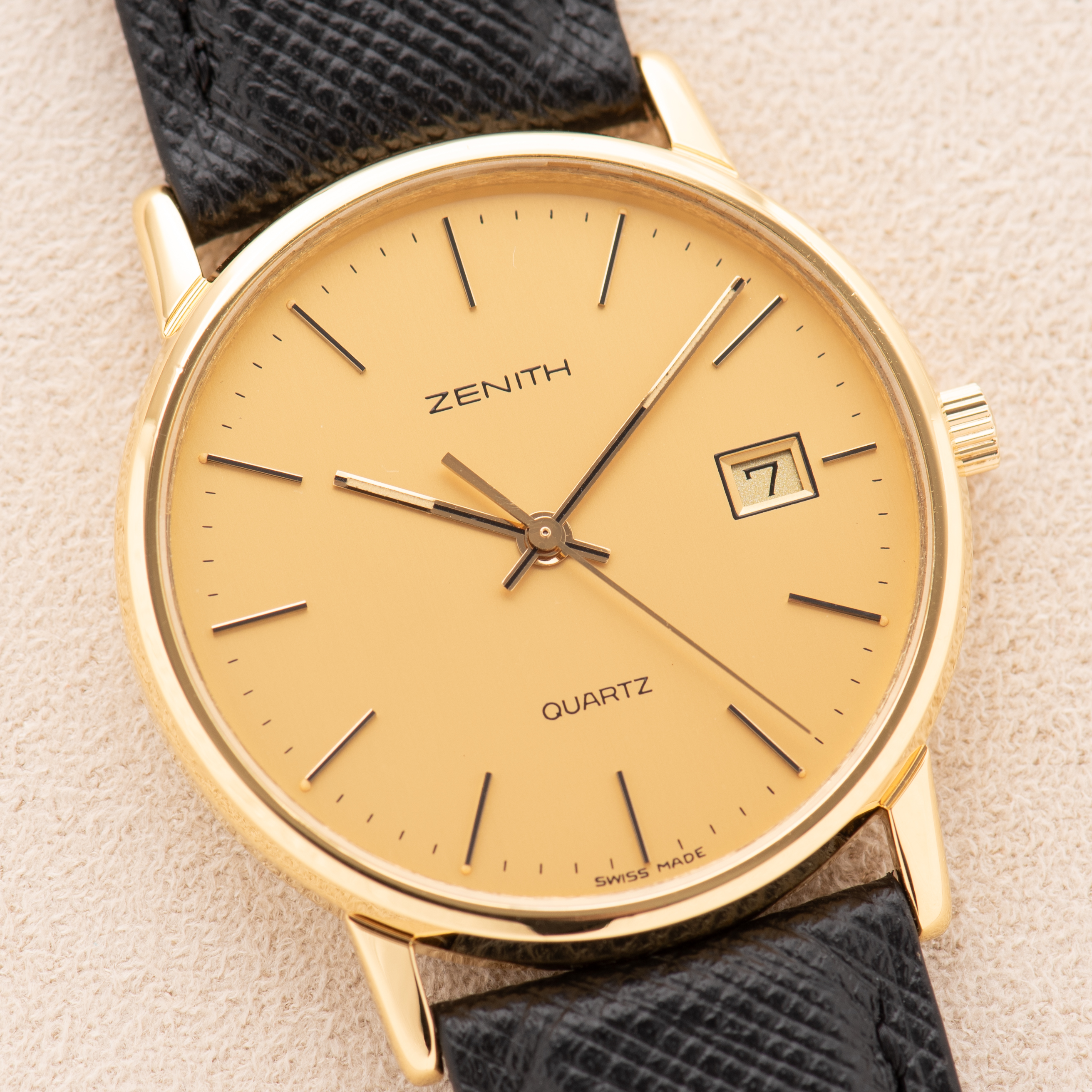 View of Zenith Quartz Date GoldPlated