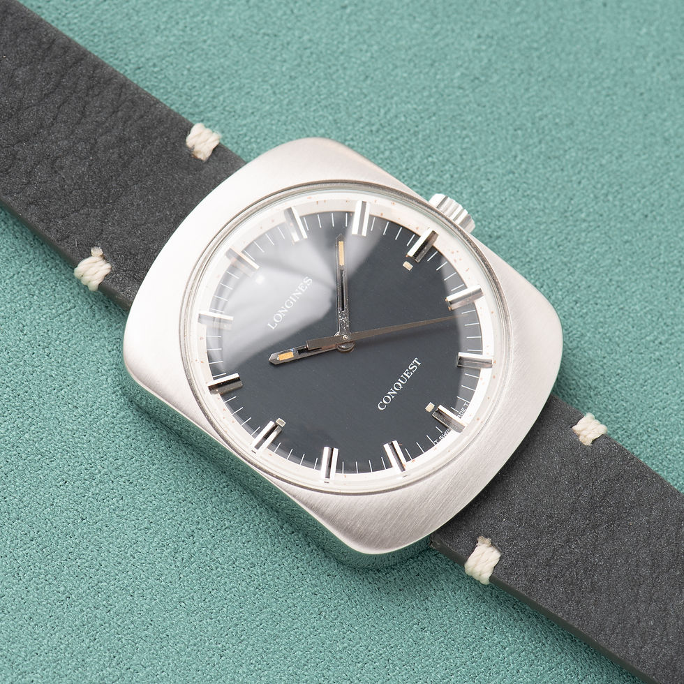 Thumbnail: Longines Conquest mécanique Blue/Grey Dial  réf 1535 cal 706