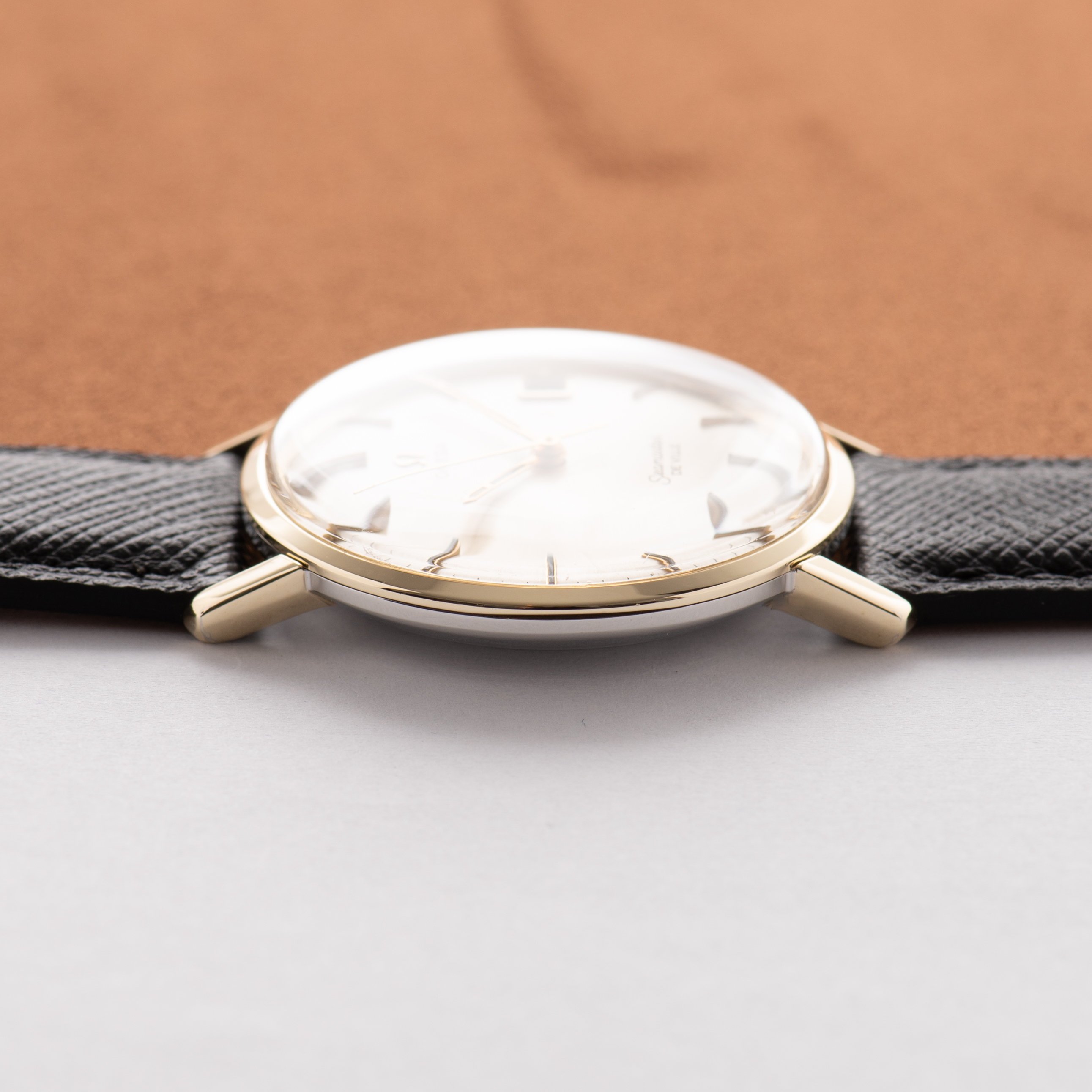 View of Omega Seamaster De Ville Date Gold/Steel Ref 136,020 SP from 1970