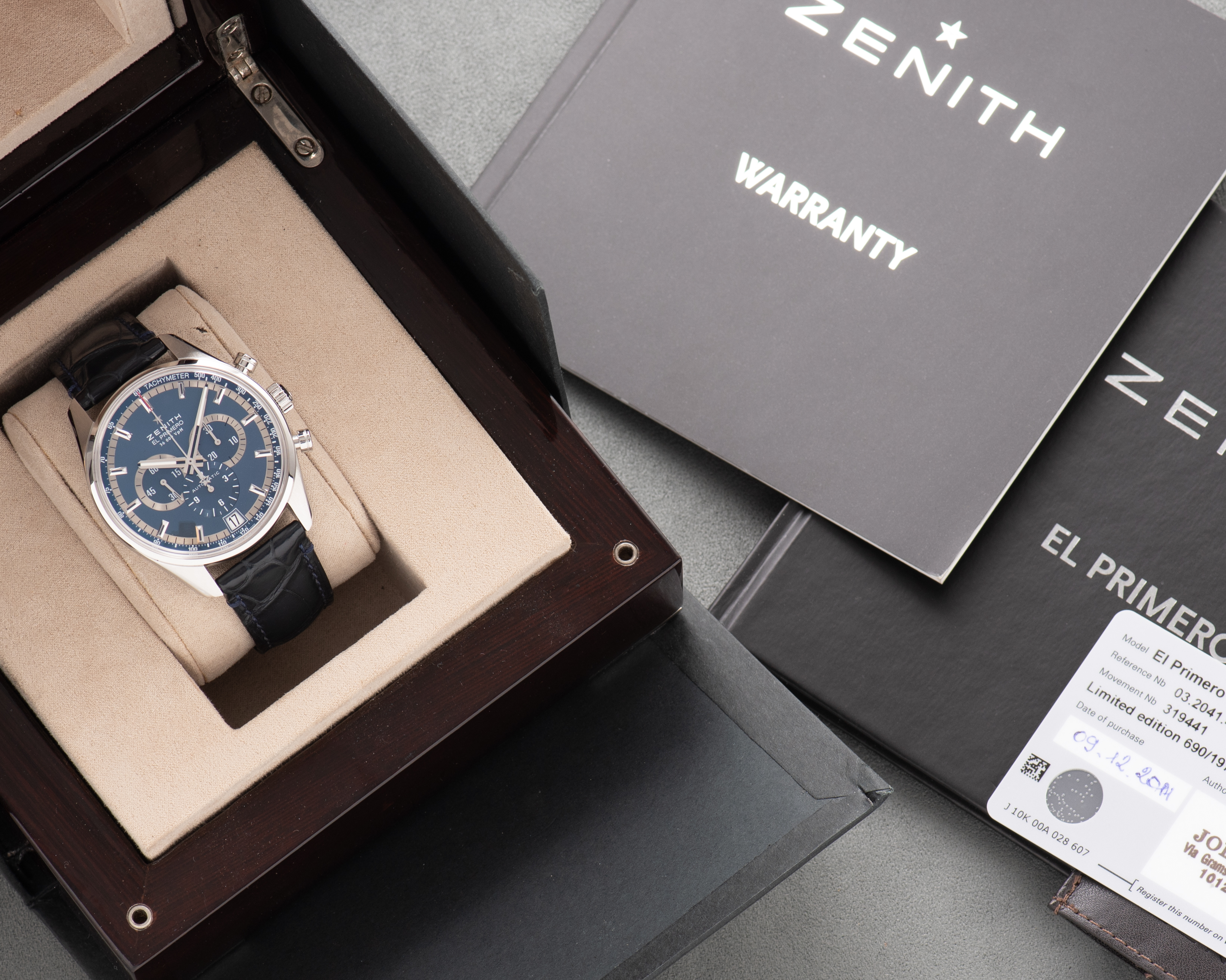 Zicht op Zenith El Primero 36'000 VpH Edition Limited "Charles Vermot" 690/1975 vanaf 2014