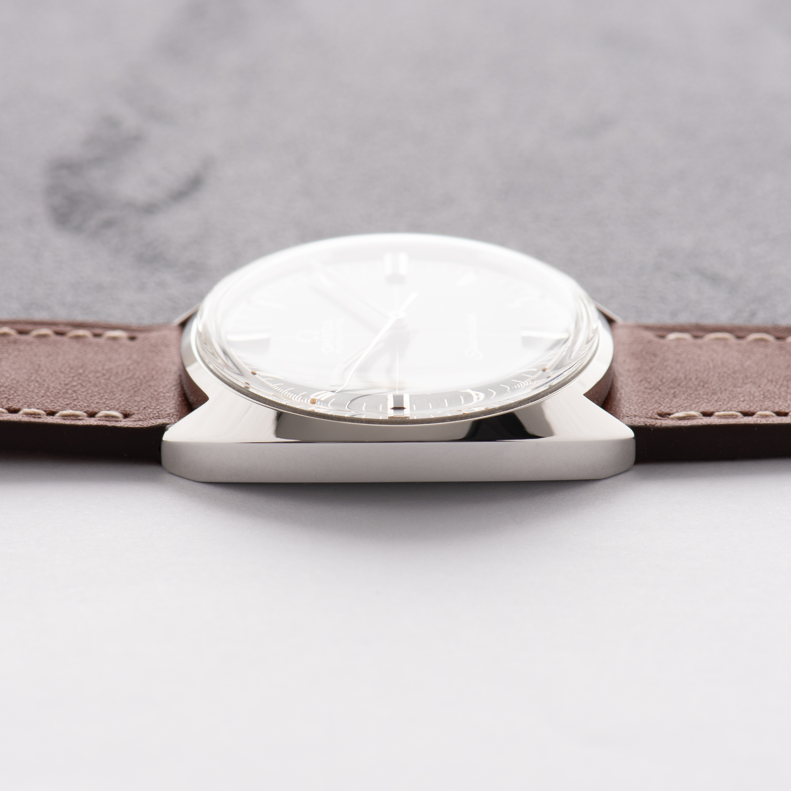 View of Omega Automatic Seamaster Cosmic "Crosshair" Grey Dial Ref 166.026 from 1969