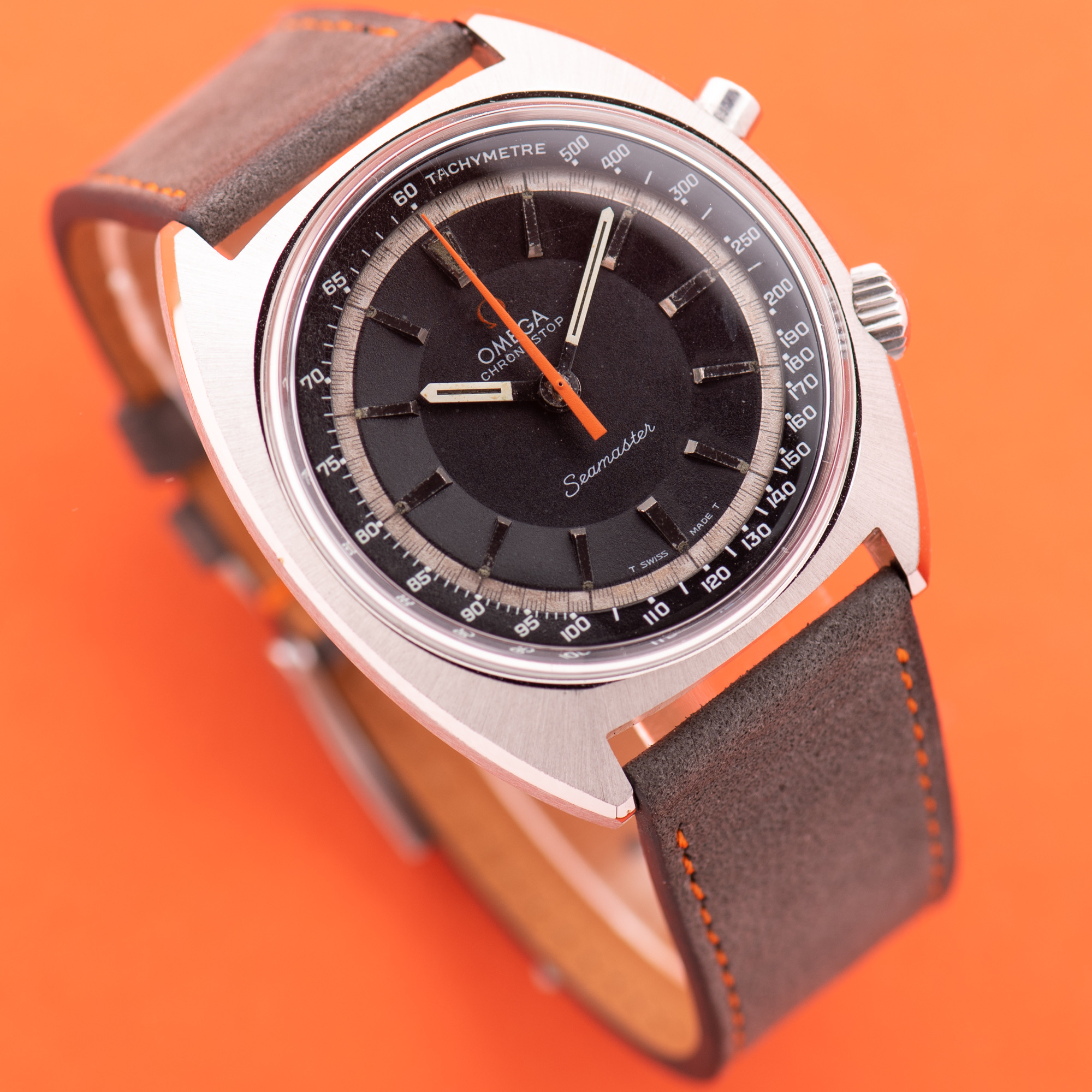 Zicht op Omega Chronostop Seamaster cal 865 réf 145.007 from 1968