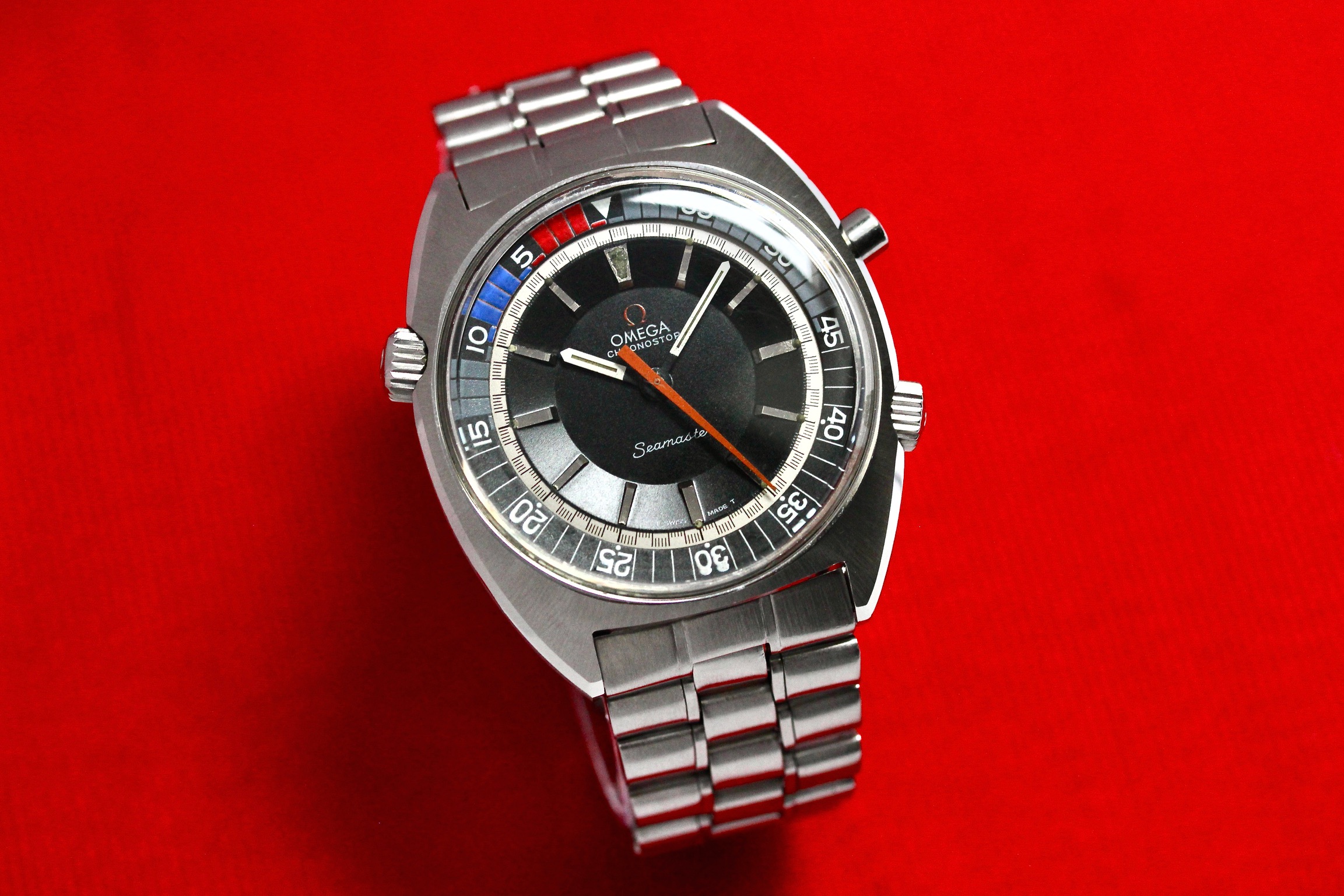 Vue de Omega Chronostop Seamaster Jumbo Regatta réf 145.008 cal 865 year 1968