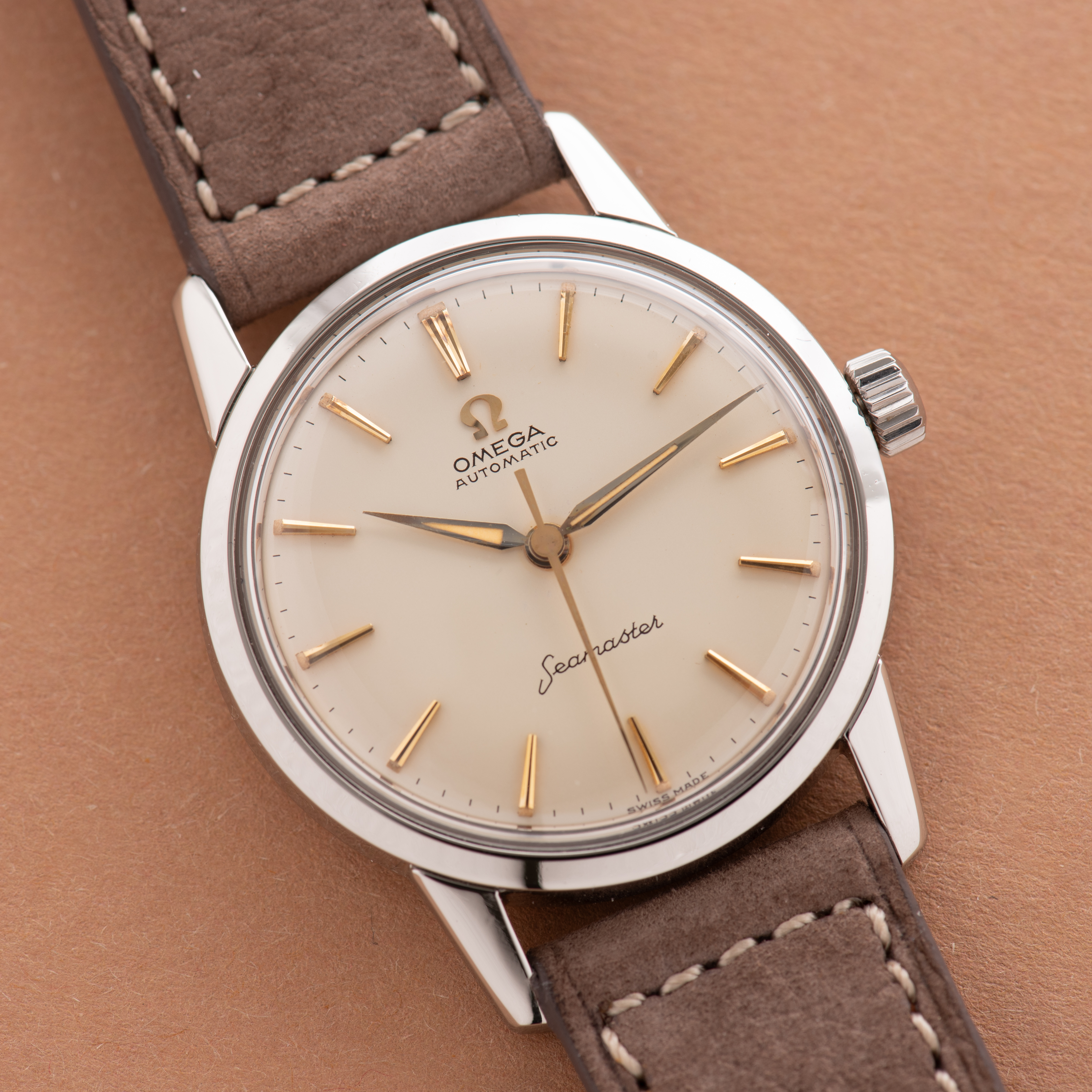 Zicht op Omega Automatic Seamaster ref 14700 1 SC cal 552 uit 1959