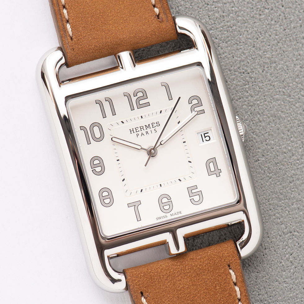 Miniature : Hermes Cape-Cod GM Silver Dial réf CC1 810 Full Set 2019