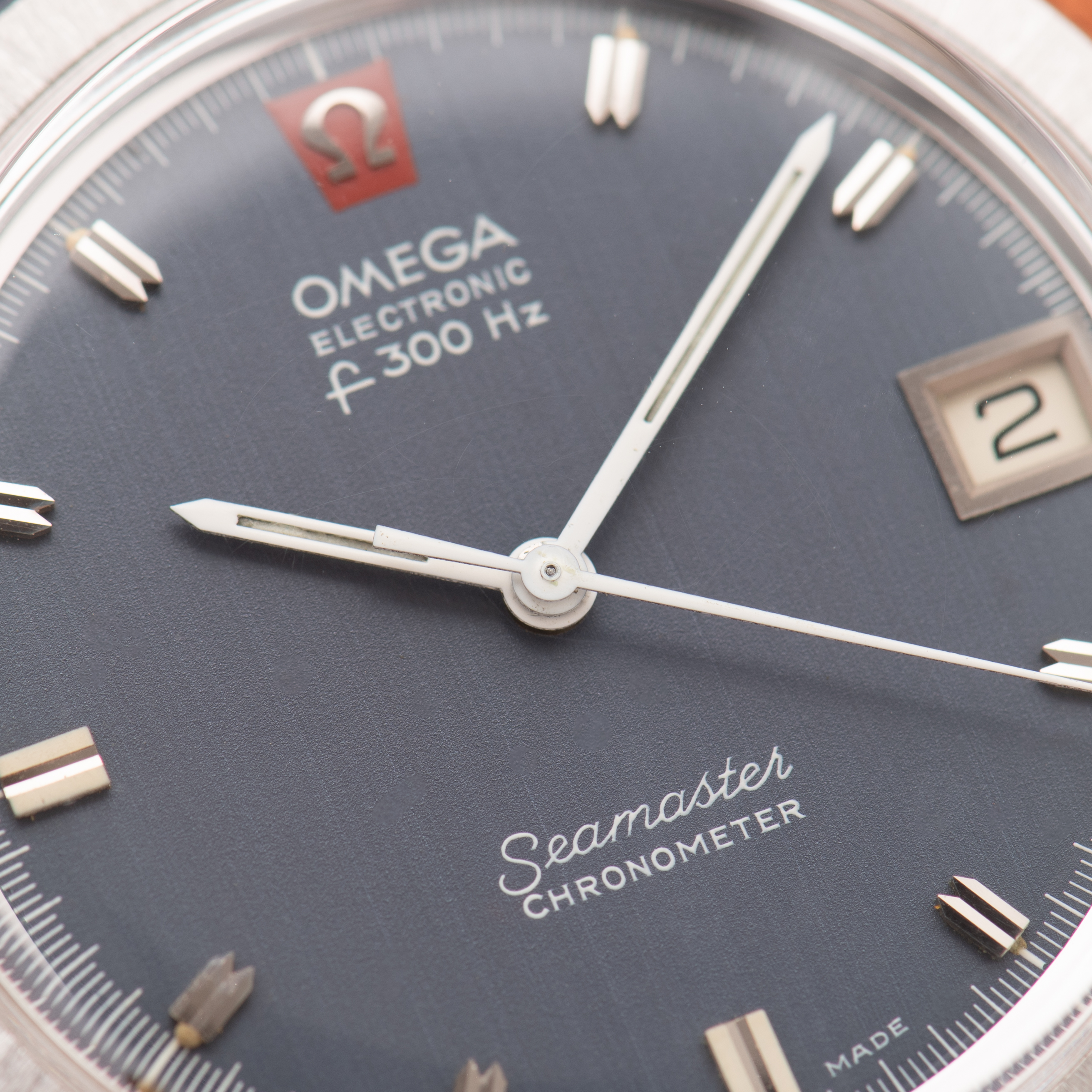 Vue de Omega Electronic Seamaster Chronometer F300 from 1970 Réf 198.001