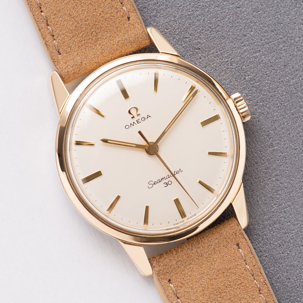 Thumbnail: Omega Seamaster 30 "Linen Dial" GoldPlated LIKE NEW from 1963 Réf 135.007