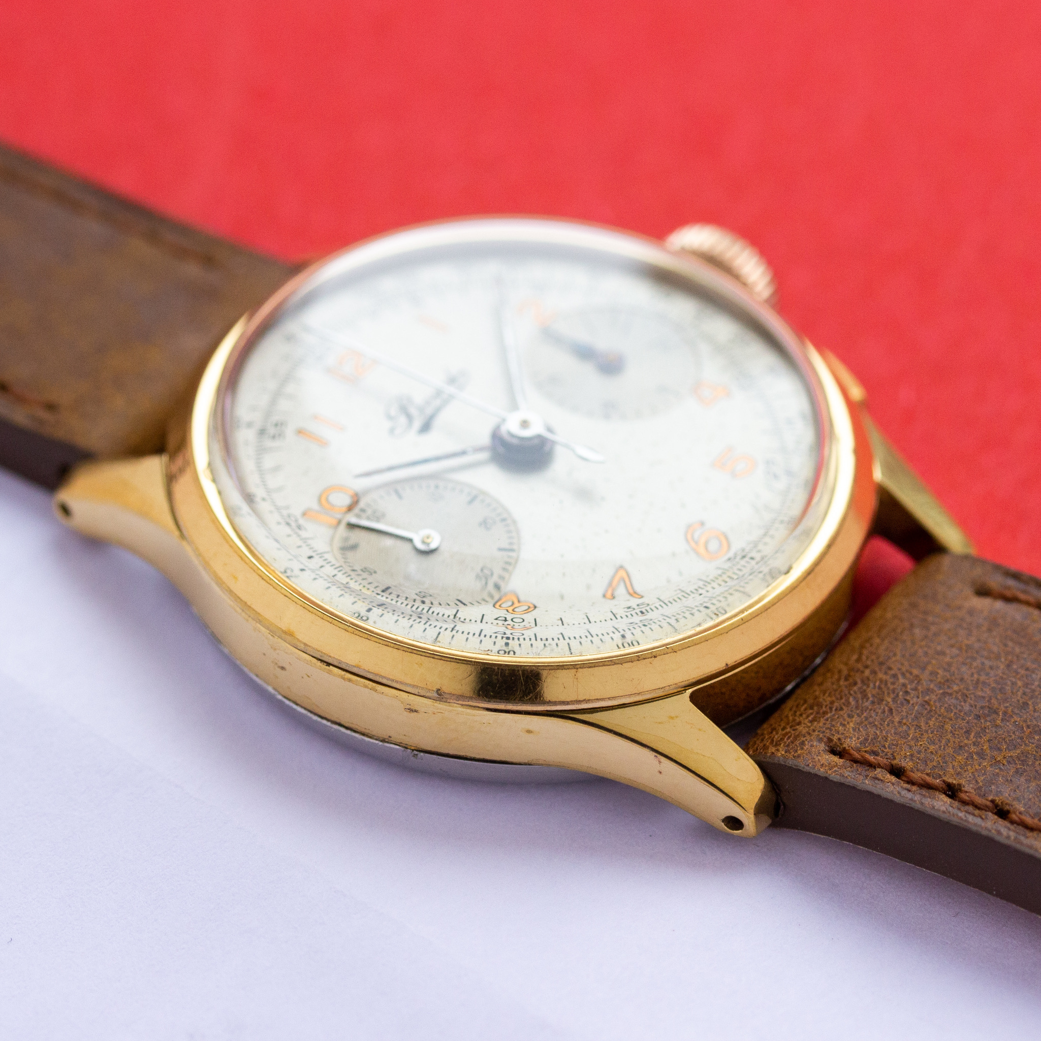 Zicht op Bovet chronograph Swiss Landeron 51