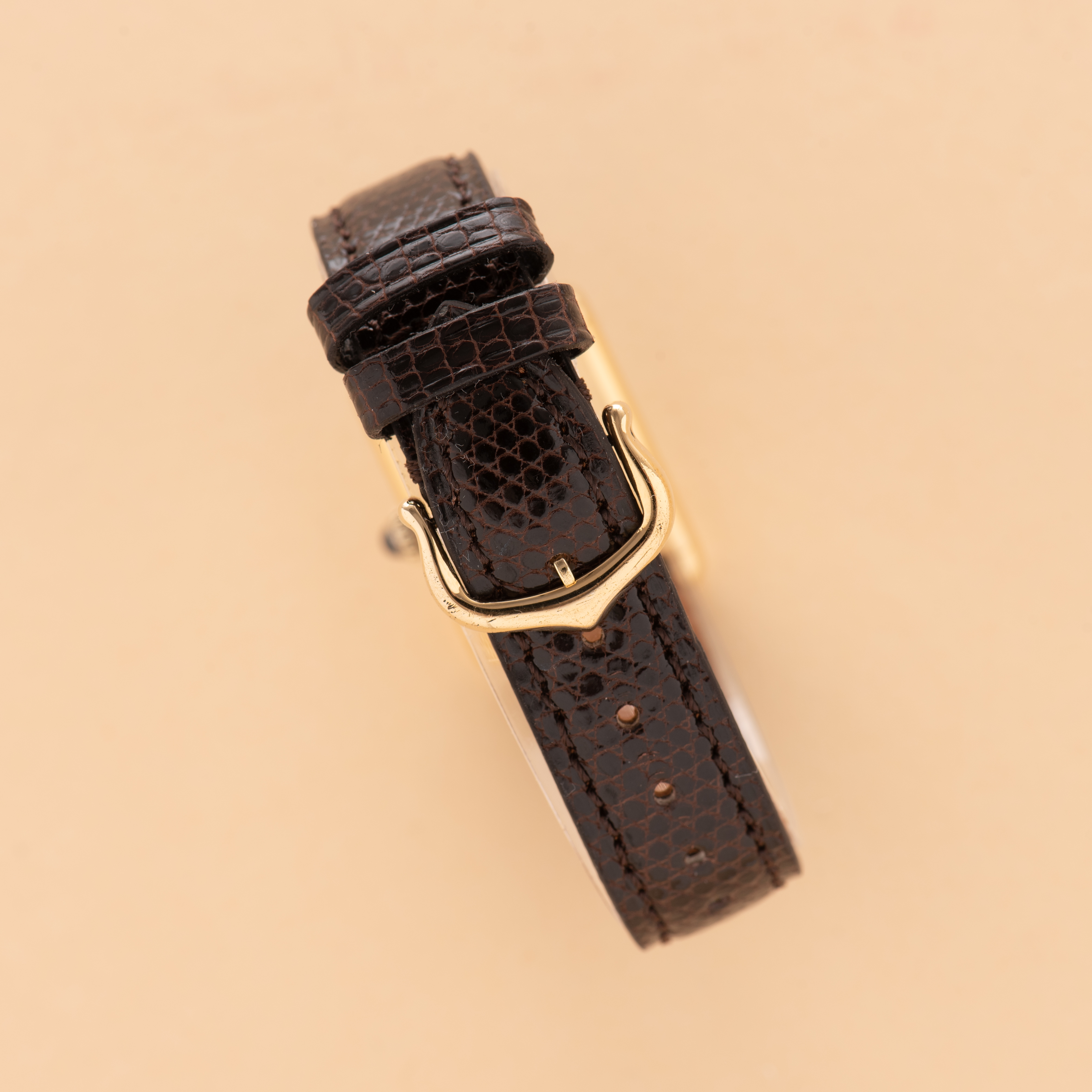 Zicht op Cartier Must by Tank Vermeil Roman Lemon Dial FULL SET van 1980