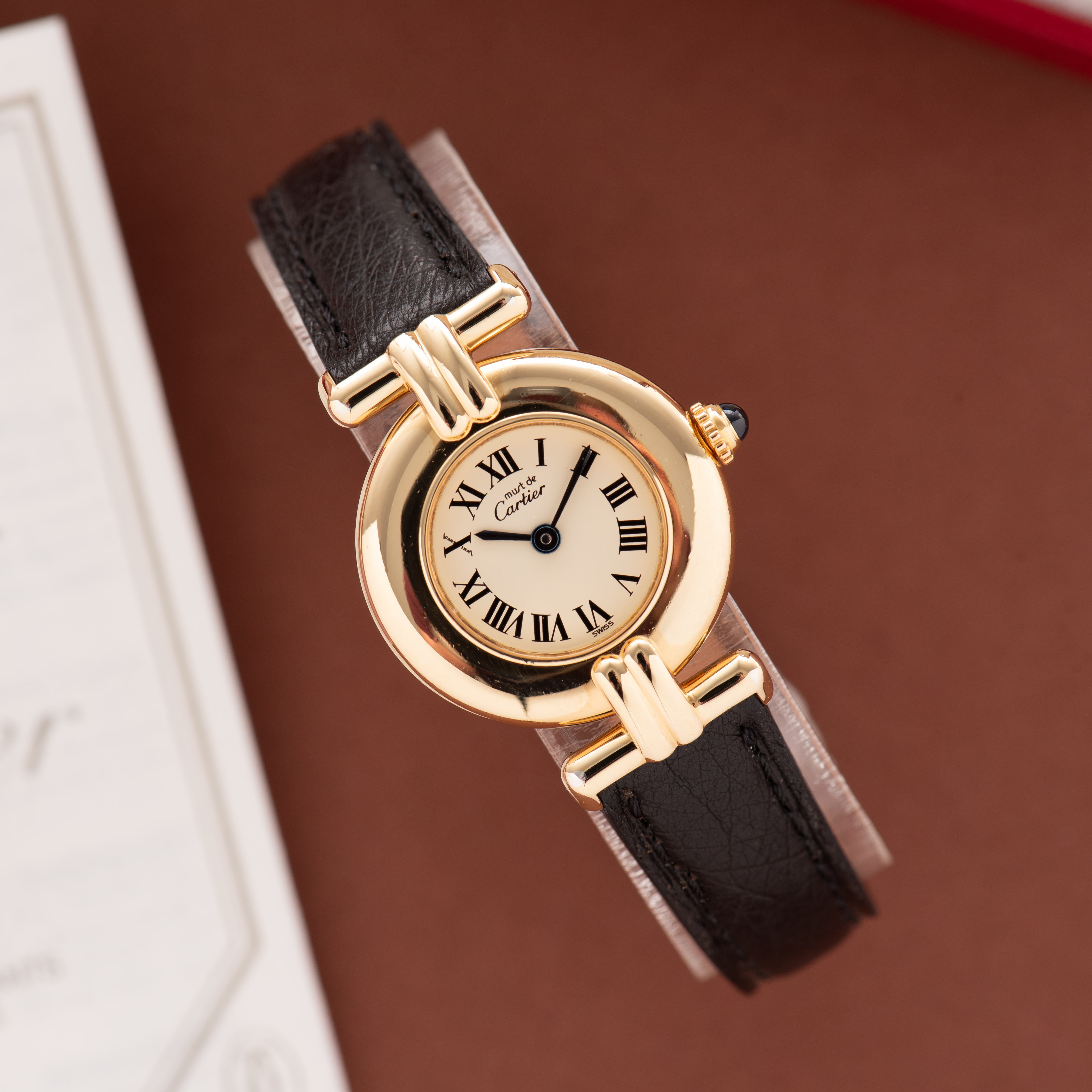 View of Cartier Must de Colisée Roman dial Quartz cal 90 Full Set from 1987