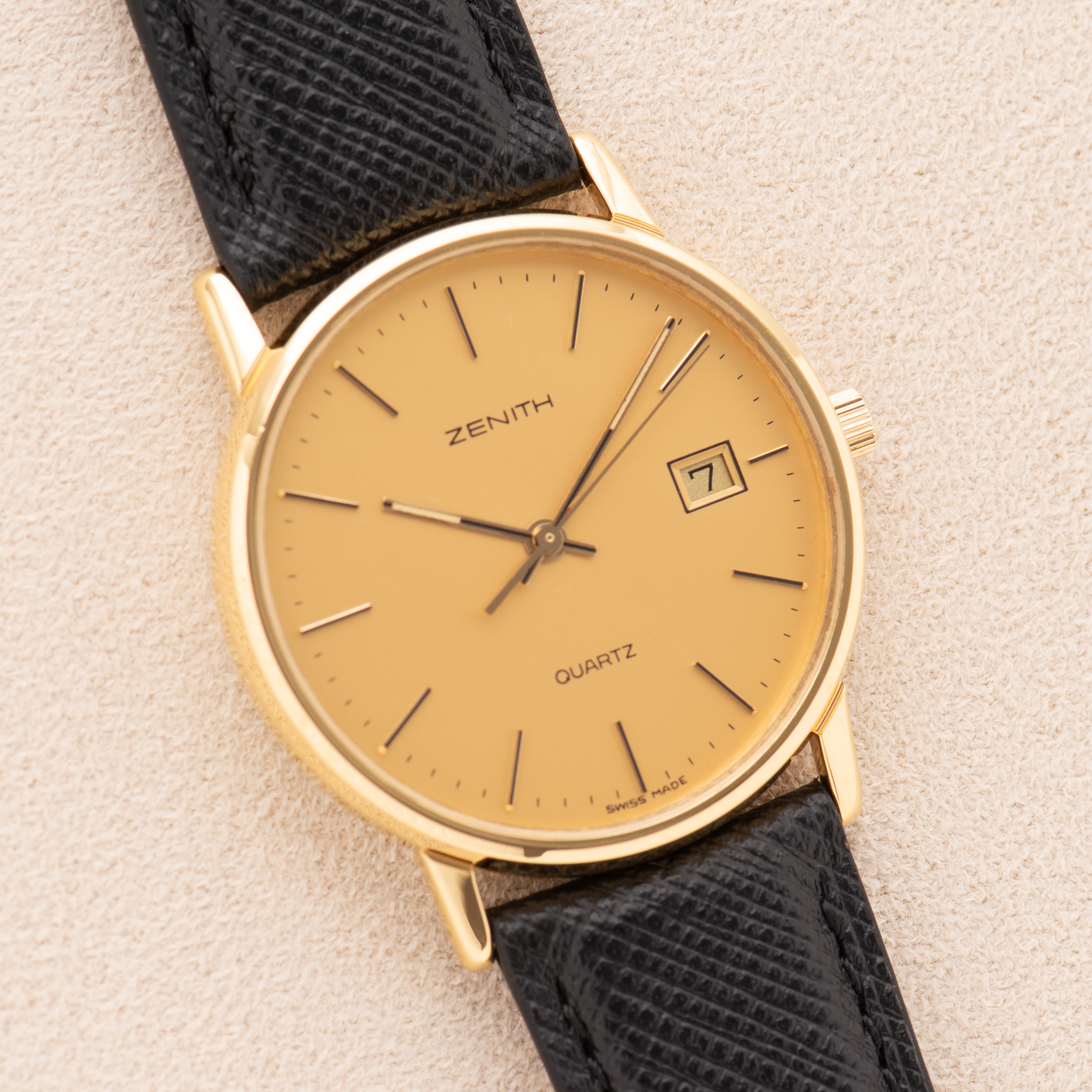 View of Zenith Quartz Date GoldPlated