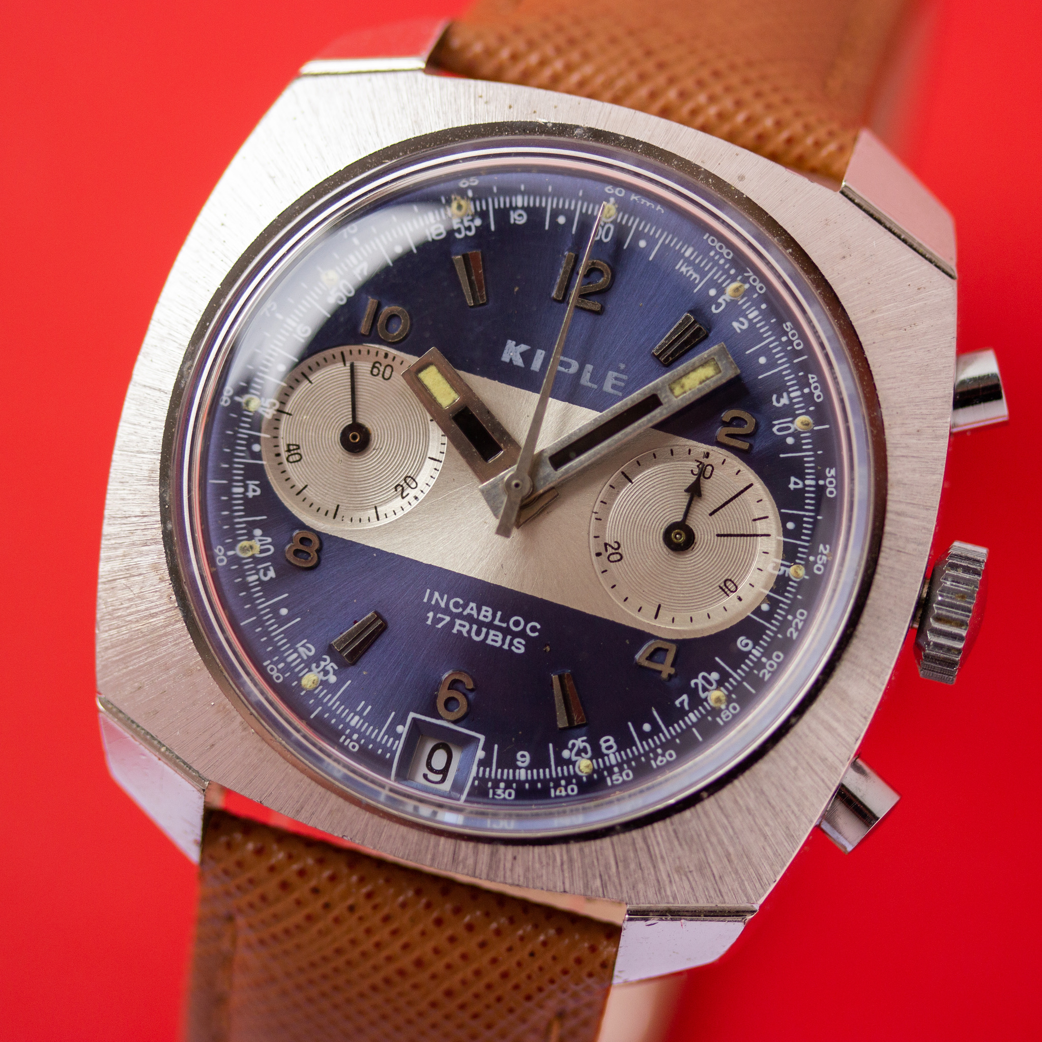 View of Kiple Chronograph Incabloc 17 rubies