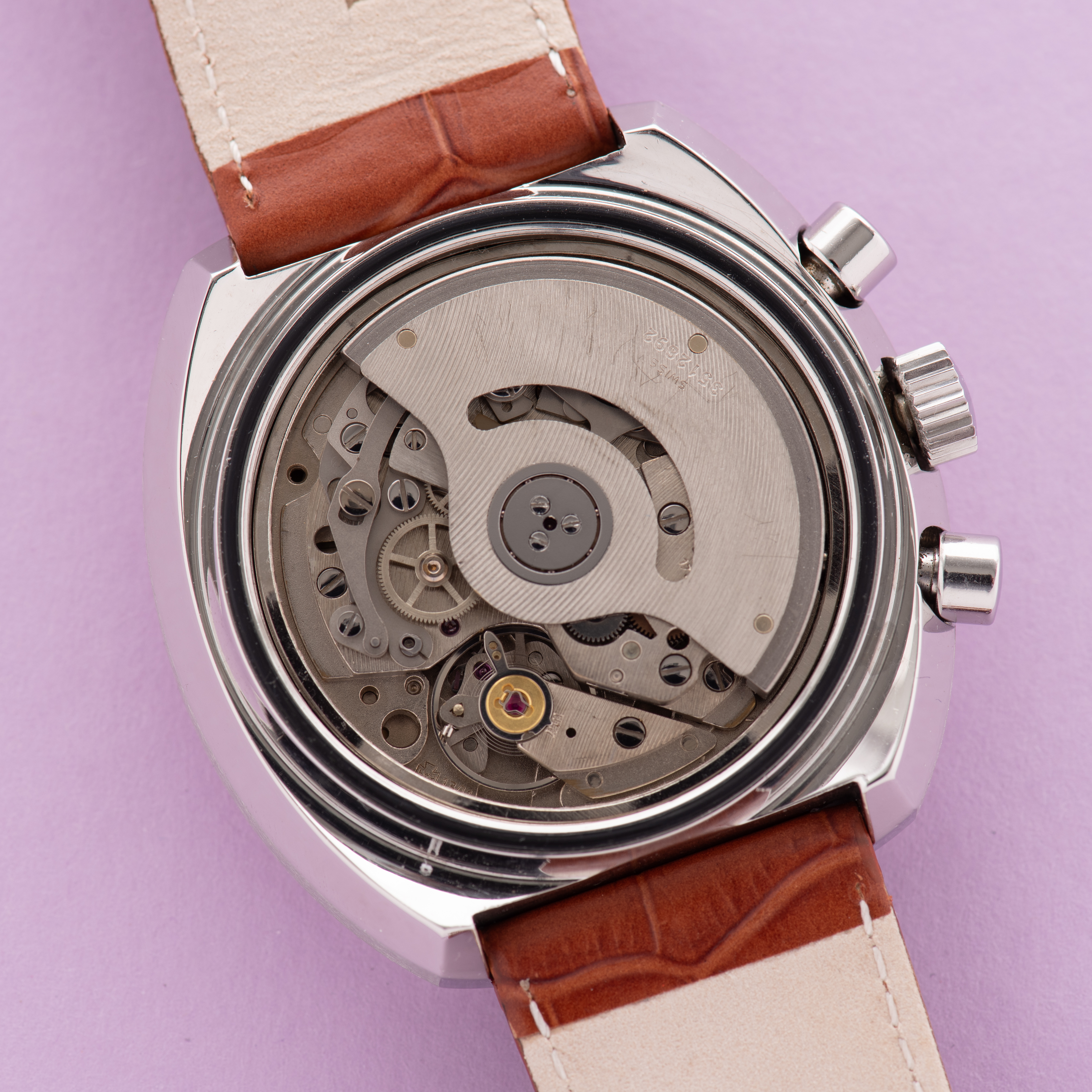Zicht op Lemania Automatische chronograaf Lemania 1341 uit 1972