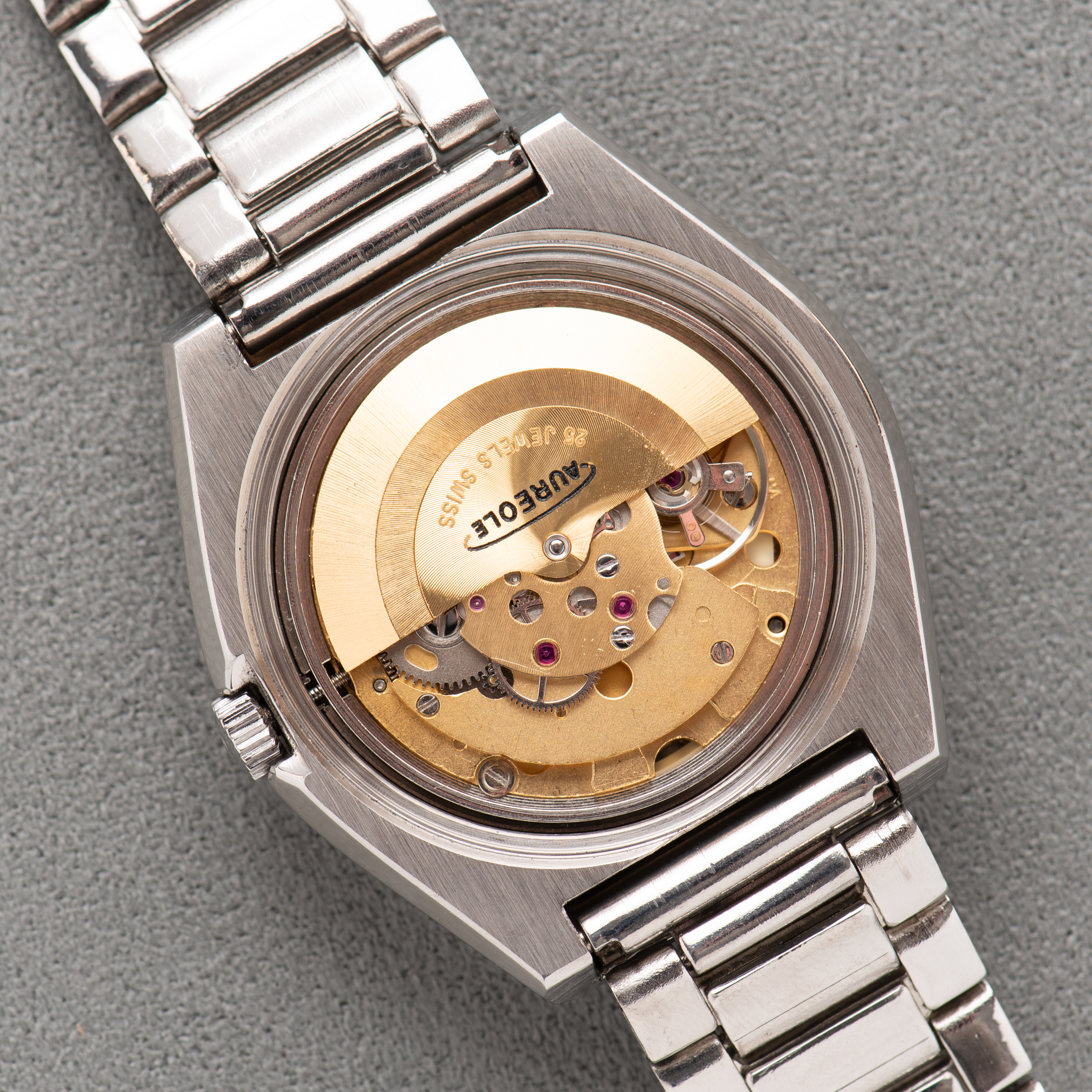 Zicht op Aureole 25Jewels Day-Date AS 2066 NEW OLD STOCK