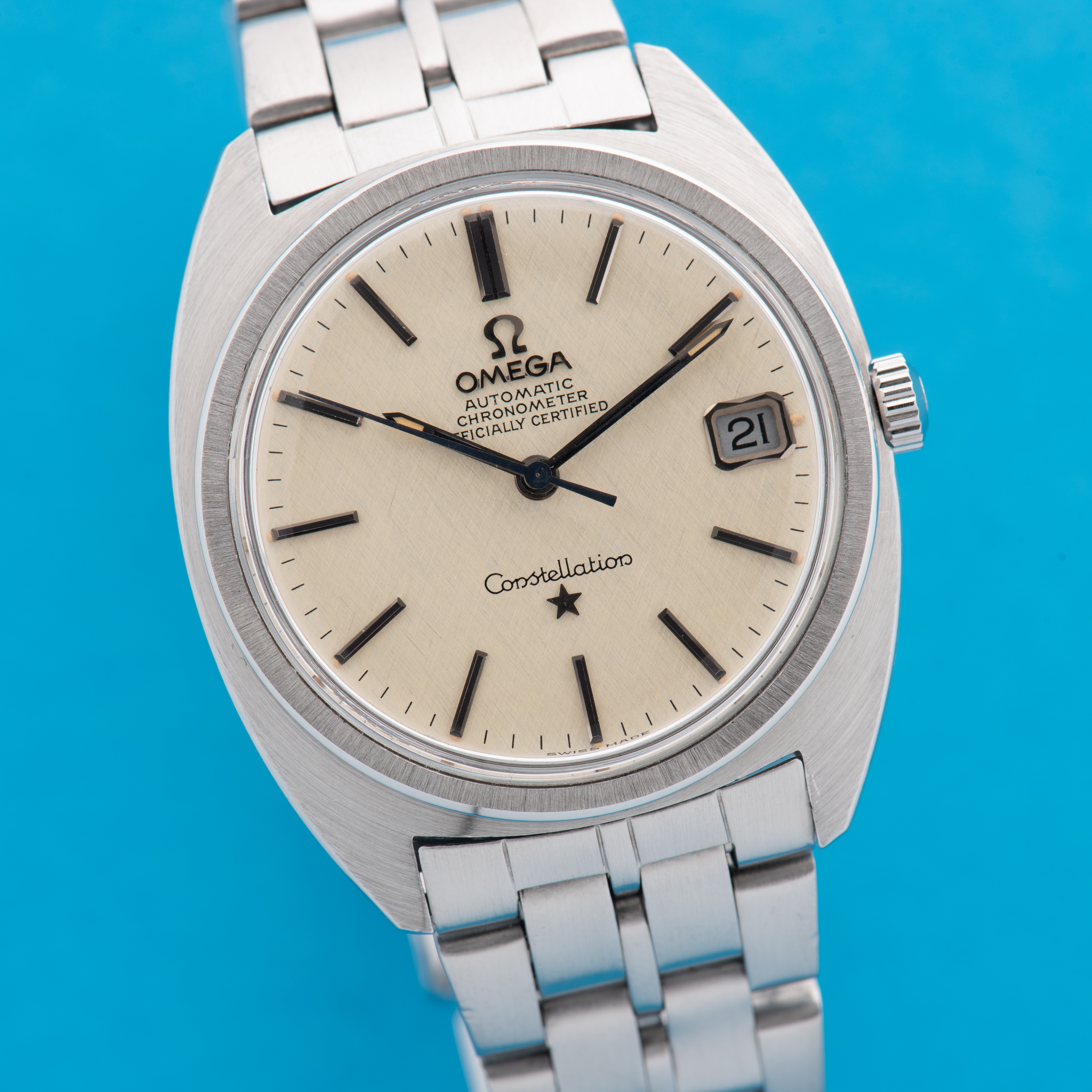 Vue de Omega Automatic Chronometer Constellation "Linen dial" Réf 168.017 from 1969
