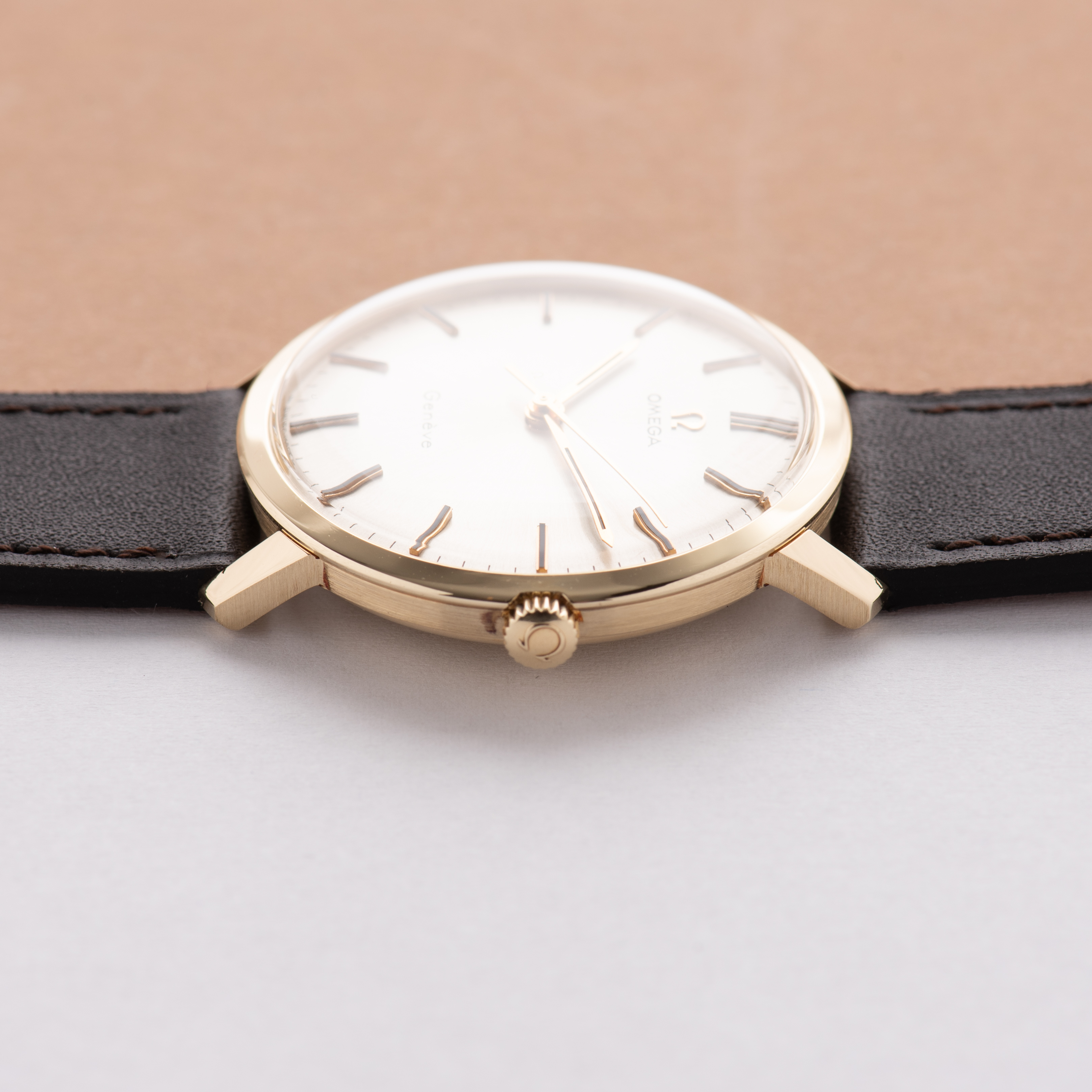 View of Omega Geneva Dress Watch 14K Yellow Gold Ref 131.021SP from 1969