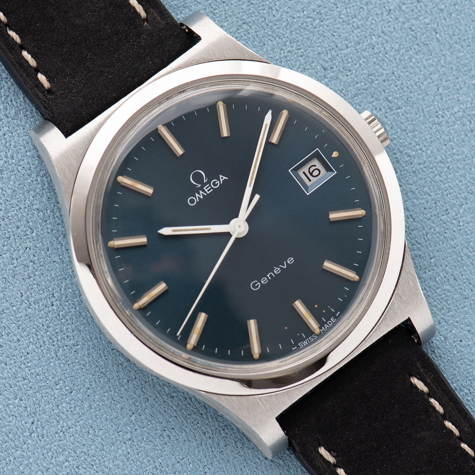 Omega Genève Date Blue Dial Cal 1030 Réf 136.0102 from 1975