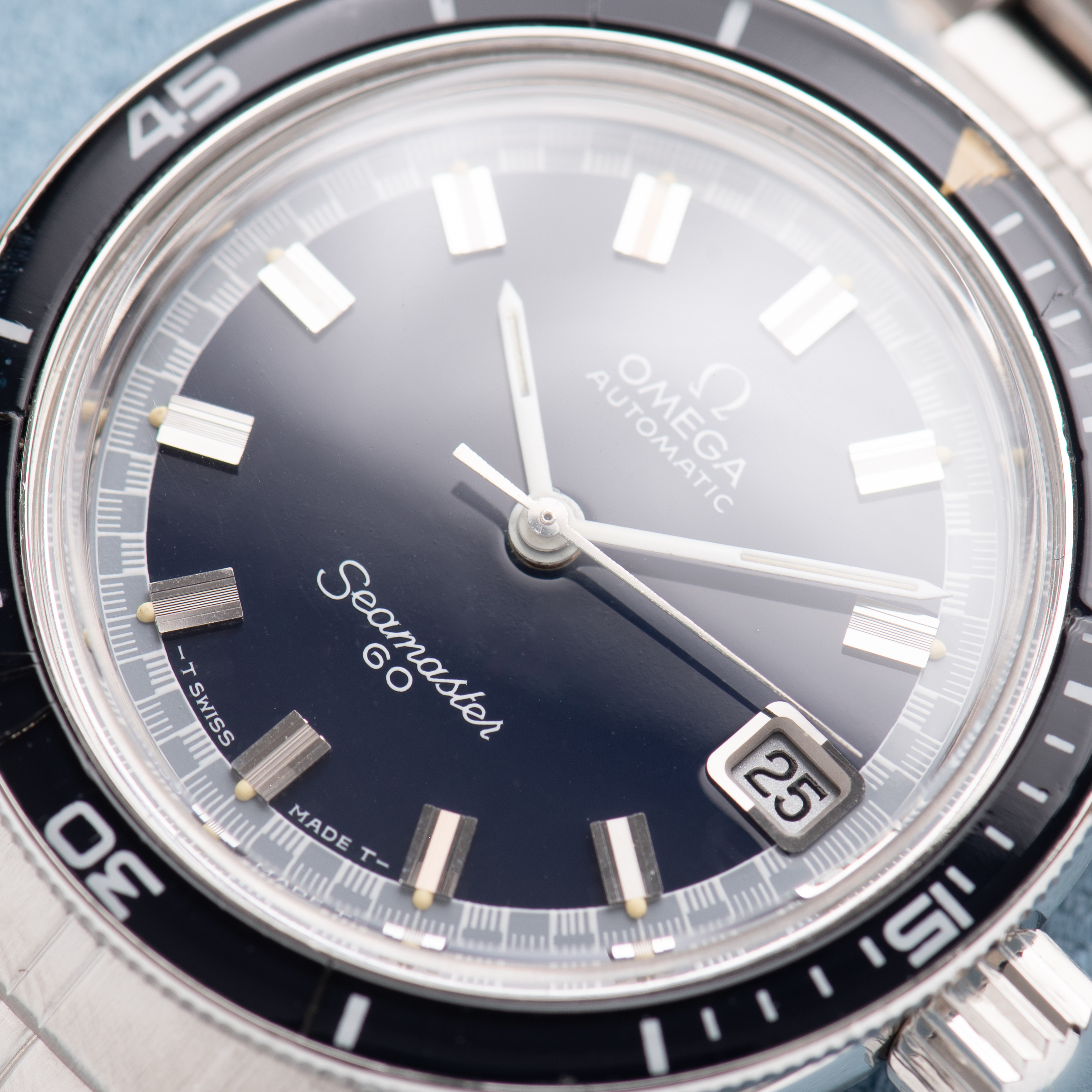 View of Omega Automatic Seamaster 60 Divers from 1969 Ref 166.062