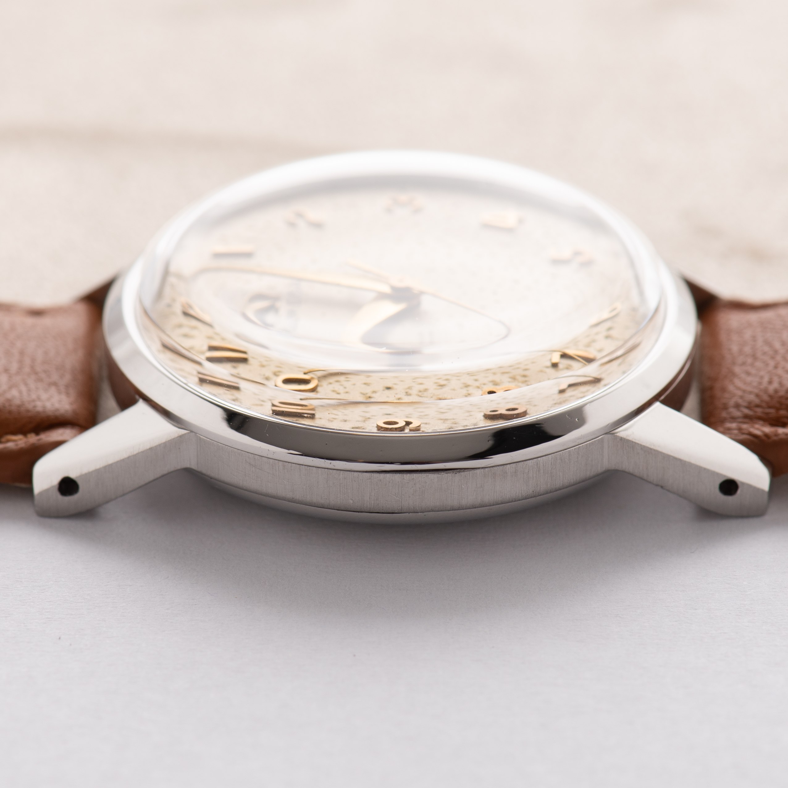 View of Omega Dress Watch Centre Seconds Arabic Dial ref 2496 from 1952