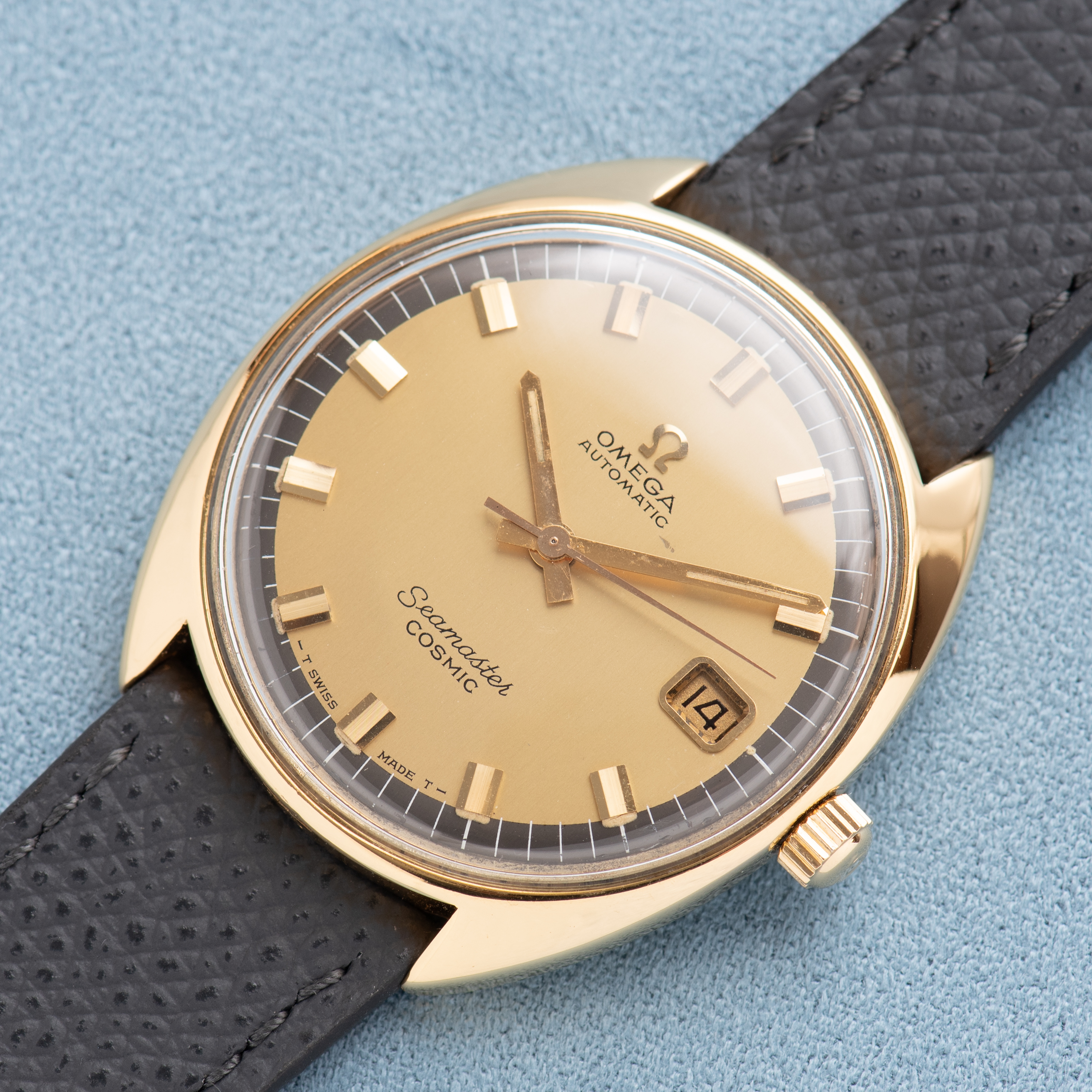 Zicht op Omega Automatische Seamaster Kosmische Bi-ton wijzerplaat ref 166.026 vanaf 1968