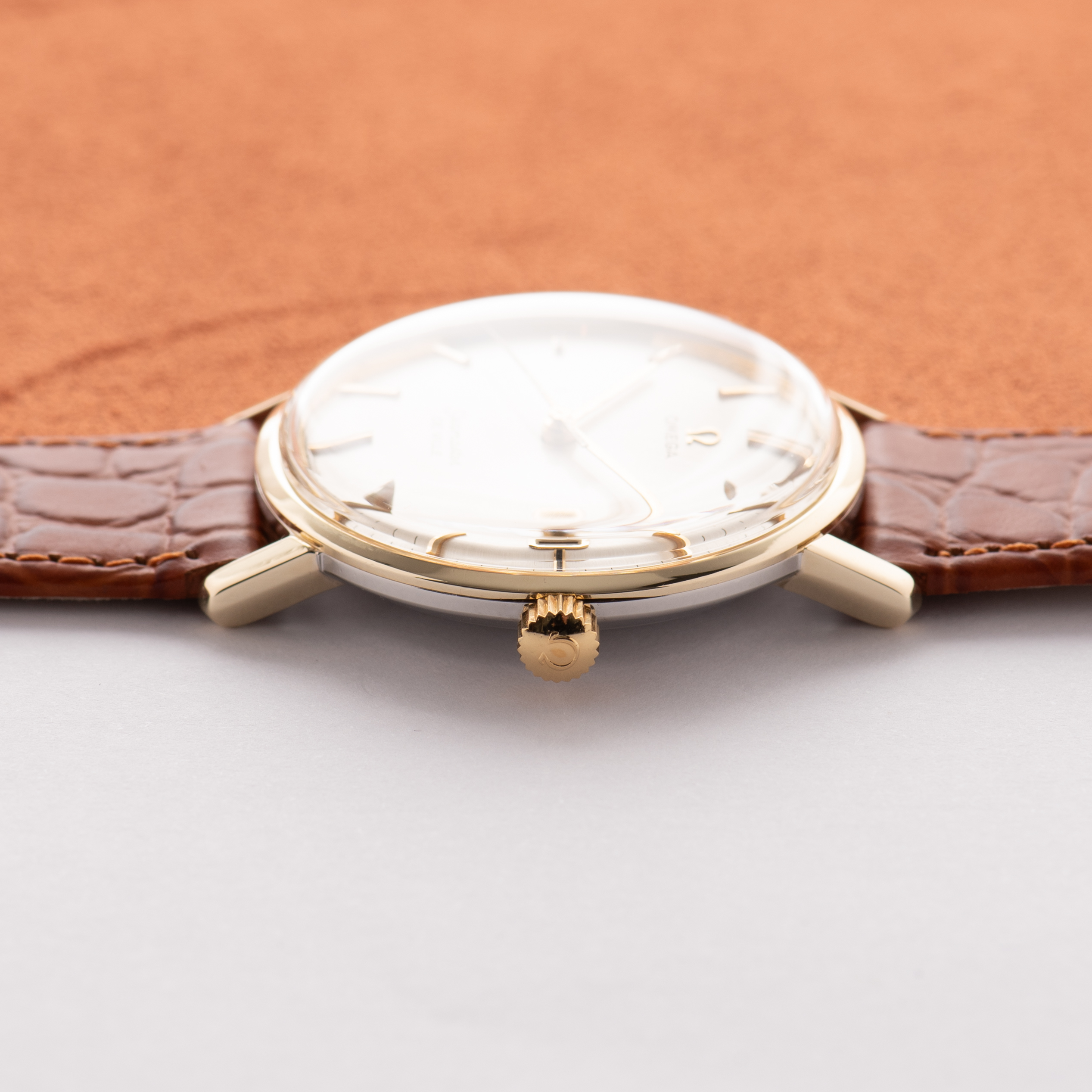 View of Omega Seamaster De Ville Date Gold/Steel Ref 136,020 SP from 1963