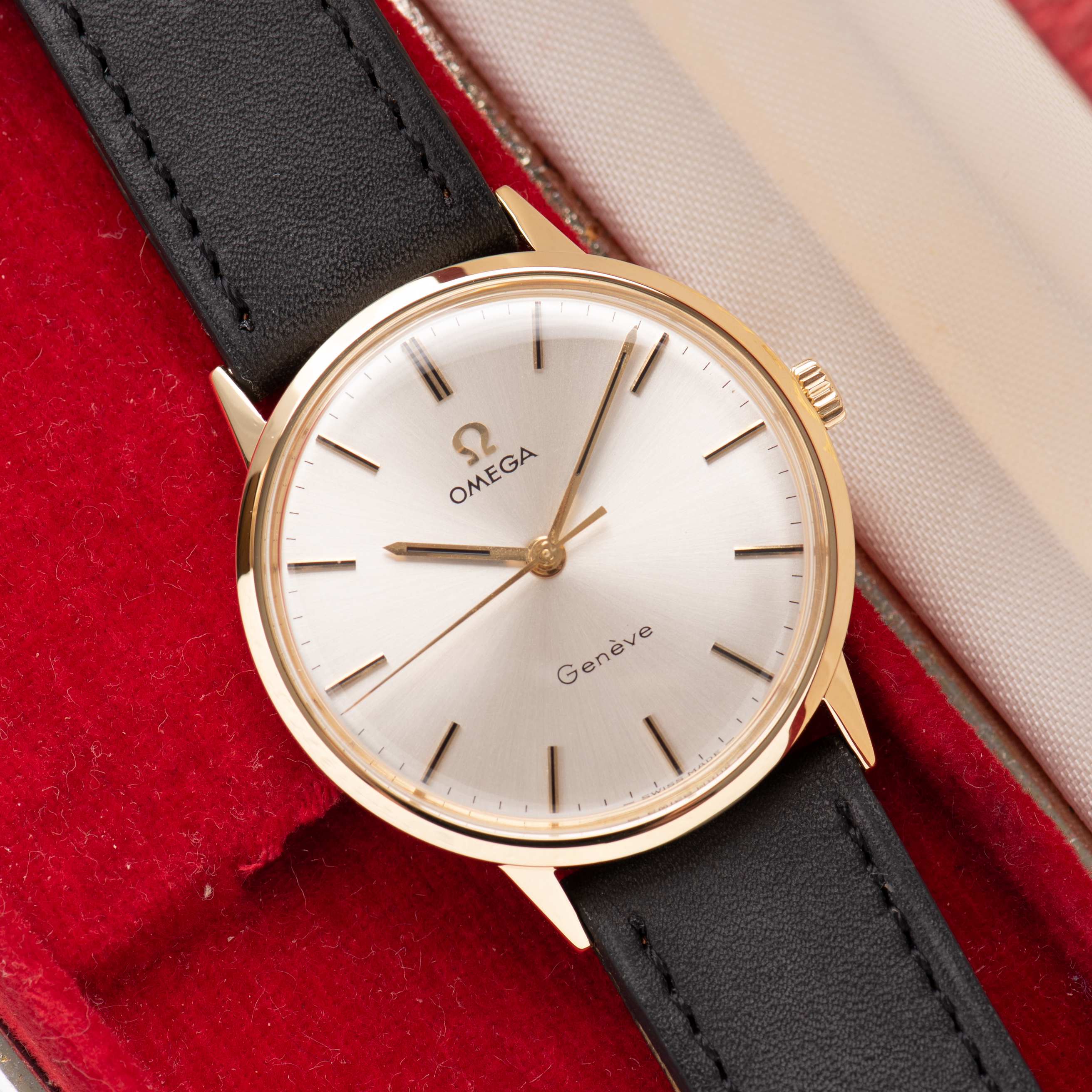 View of Omega Geneva Dress Watch 18K Yellow Gold – Ref. 131.041 – 1969