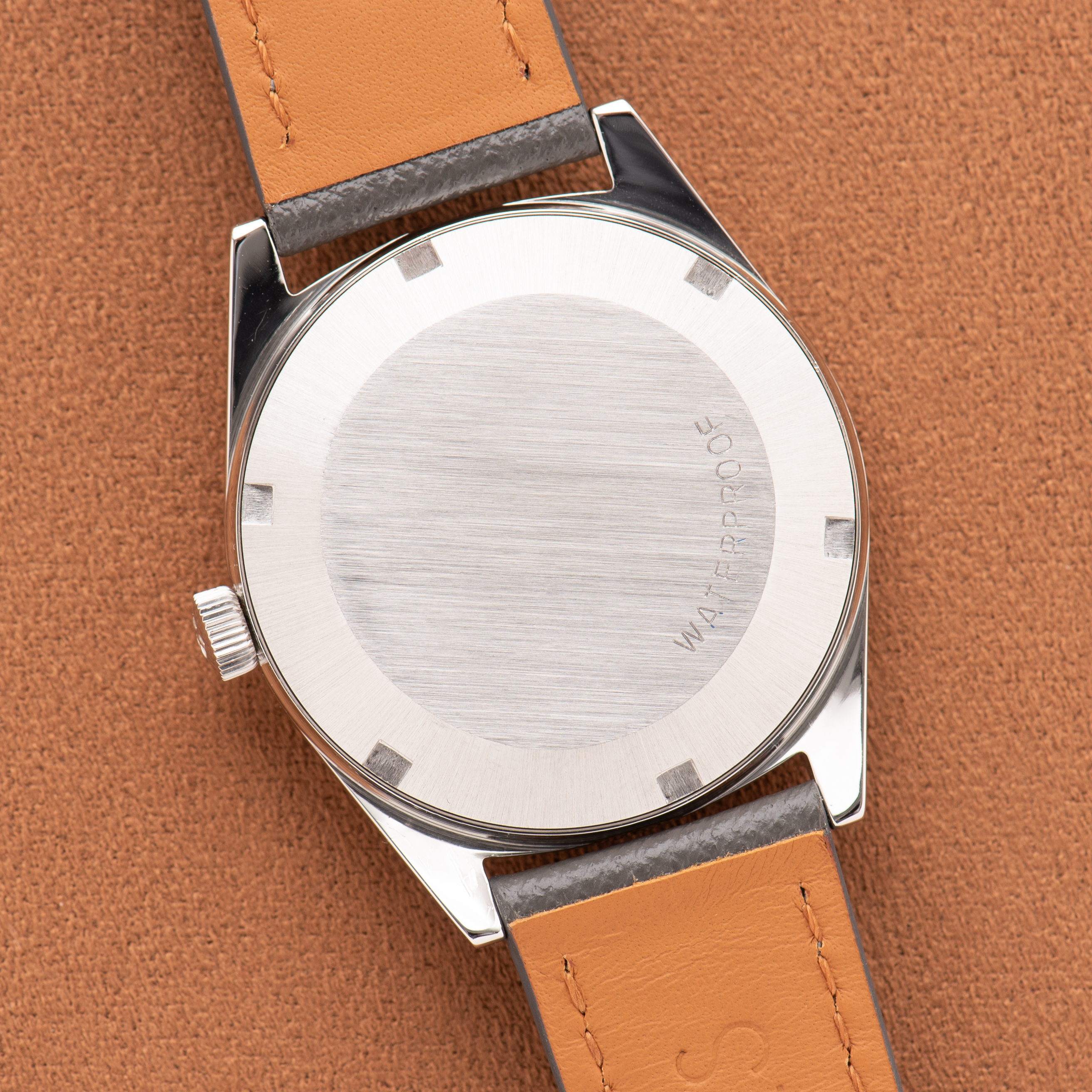 View of Omega Automatic Genève Silver Dial ref 165.041 from 1968