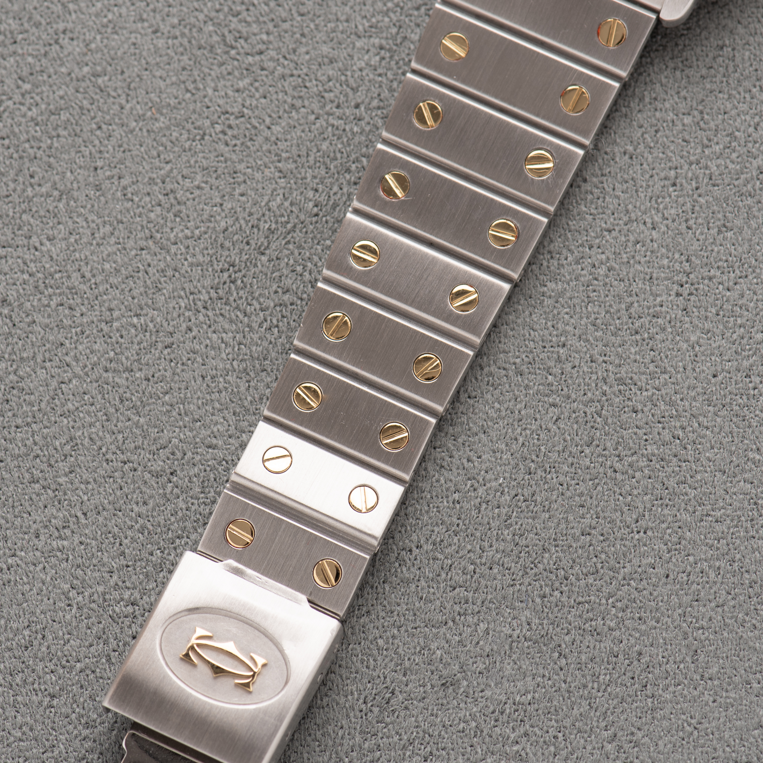 Zicht op Cartier Santos Carrée Gold/steel Ref 2961 vanaf 1990-2000