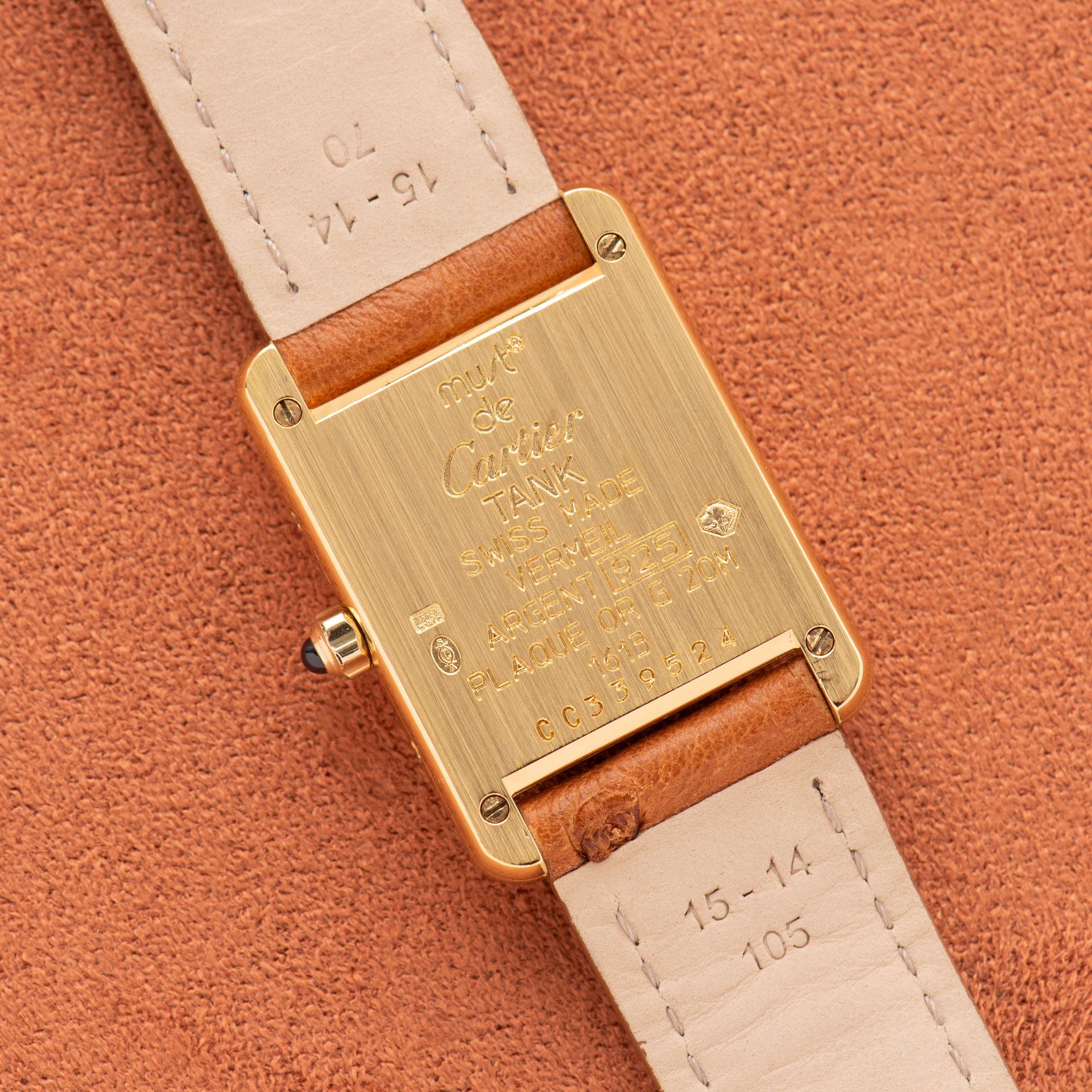 Vue de Cartier Must de Tank Vermeil Roman Lemon Dial from 1990