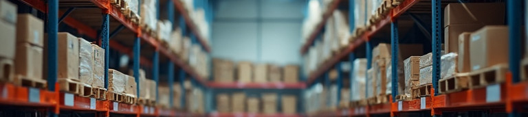 environmental shot modern warehouse facility organized inventory forklifts operation profe