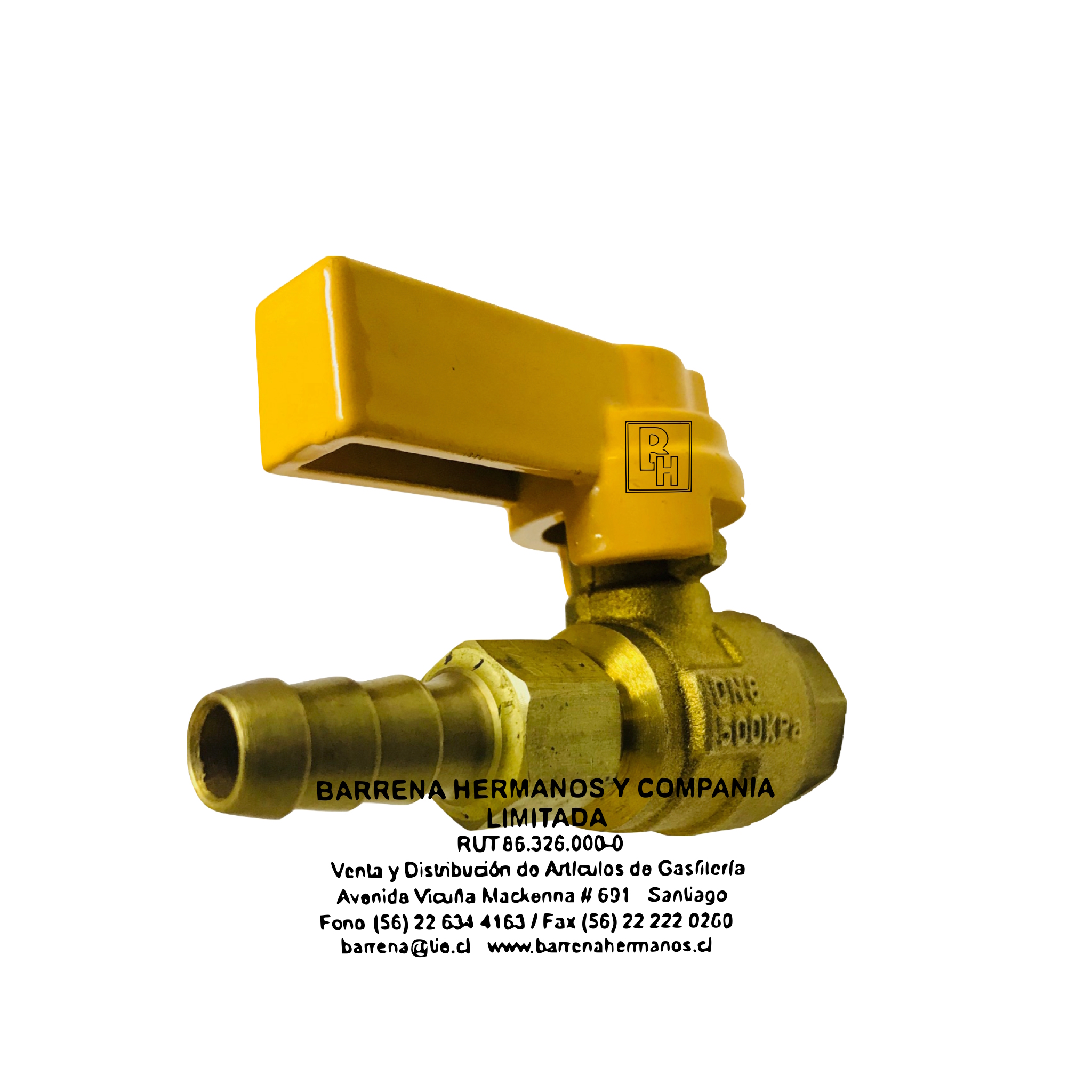 Llave Gas Bronce Estufa Manguera
