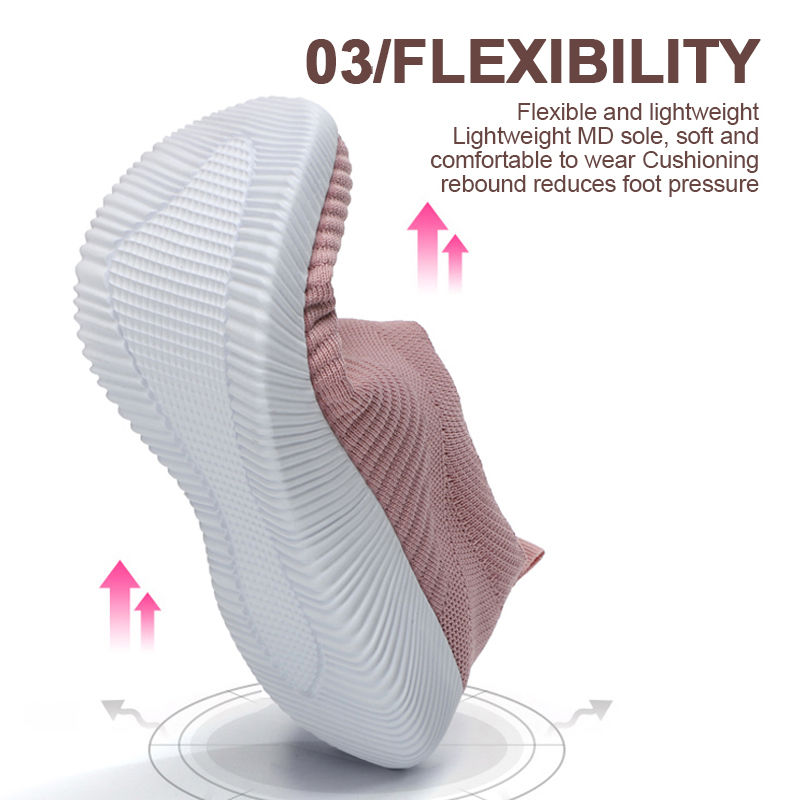 Thumbnail: New Pink Women Shoes Soft Sneakers Lightweight and Comfortable Women Slip on