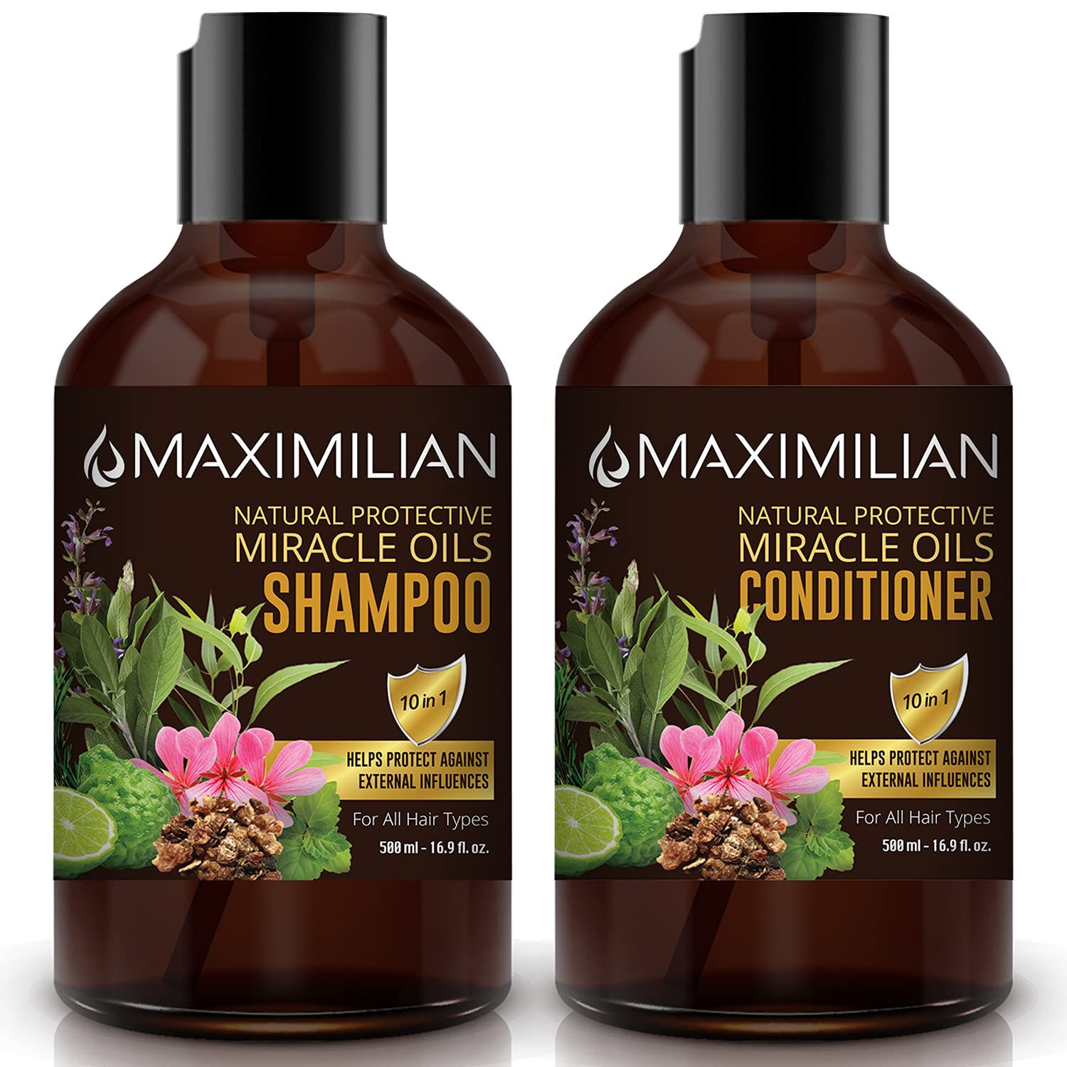 MAXIMILIAN All Natural Shampoo Deep Cleansing Natural Shampoo and Conditioner Se
