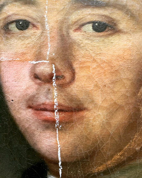 Portrait peint à l huile sur toile 18°